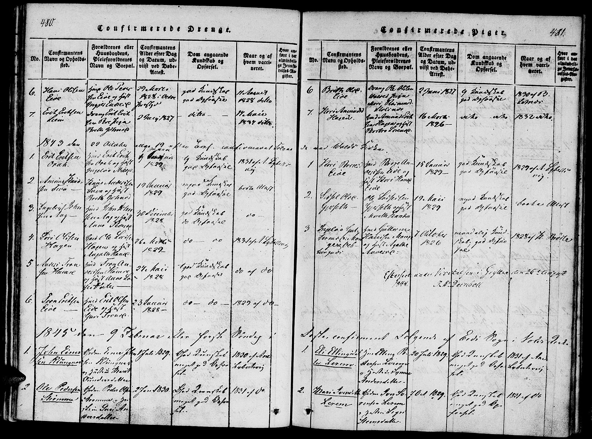 Ministerialprotokoller, klokkerbøker og fødselsregistre - Møre og Romsdal, AV/SAT-A-1454/542/L0551: Ministerialbok nr. 542A01, 1818-1853, s. 480-481