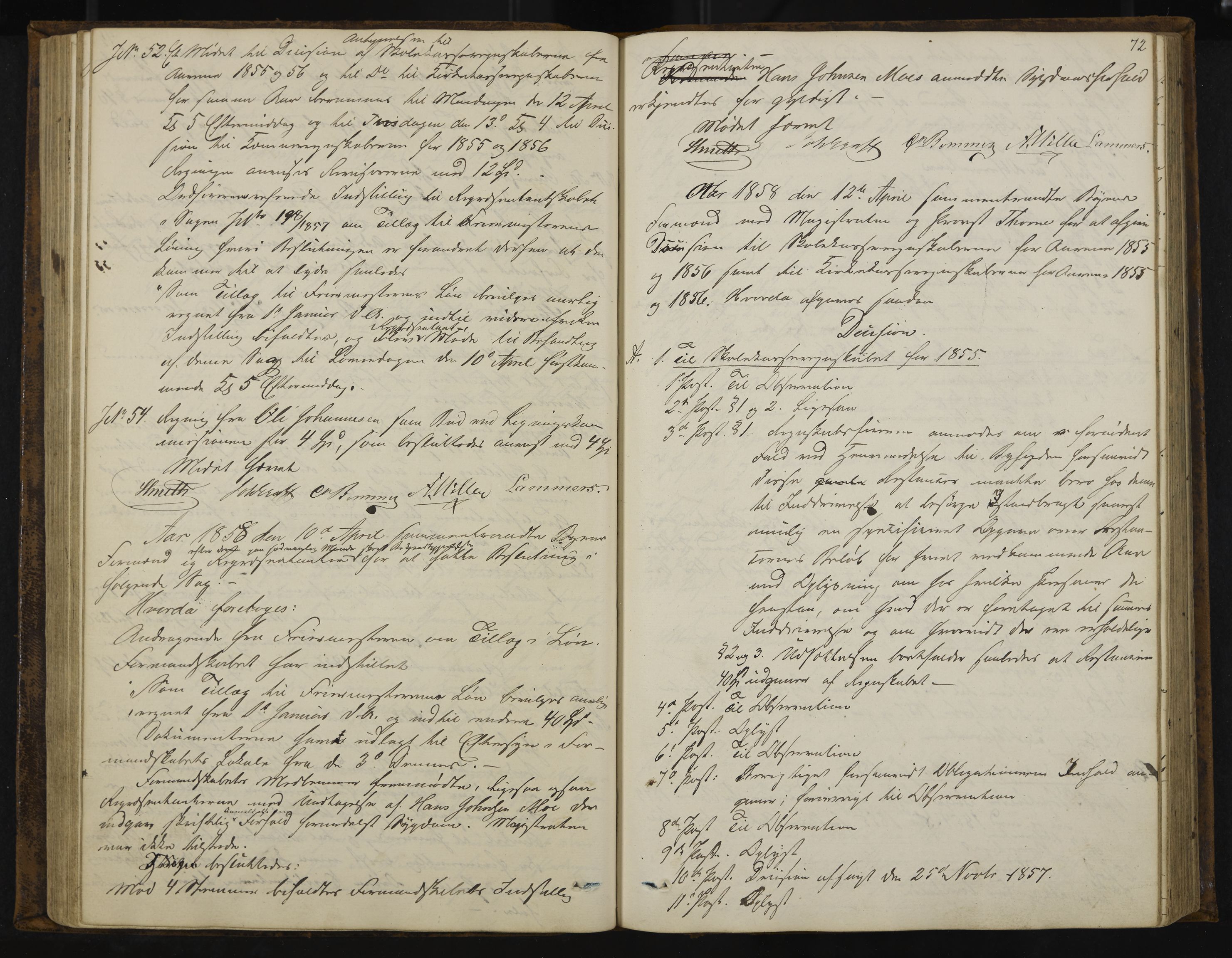 Kongsberg formannskap og sentraladministrasjon, IKAK/0604021-1/A/L0003: Møtebok med register, 1856-1861, s. 72