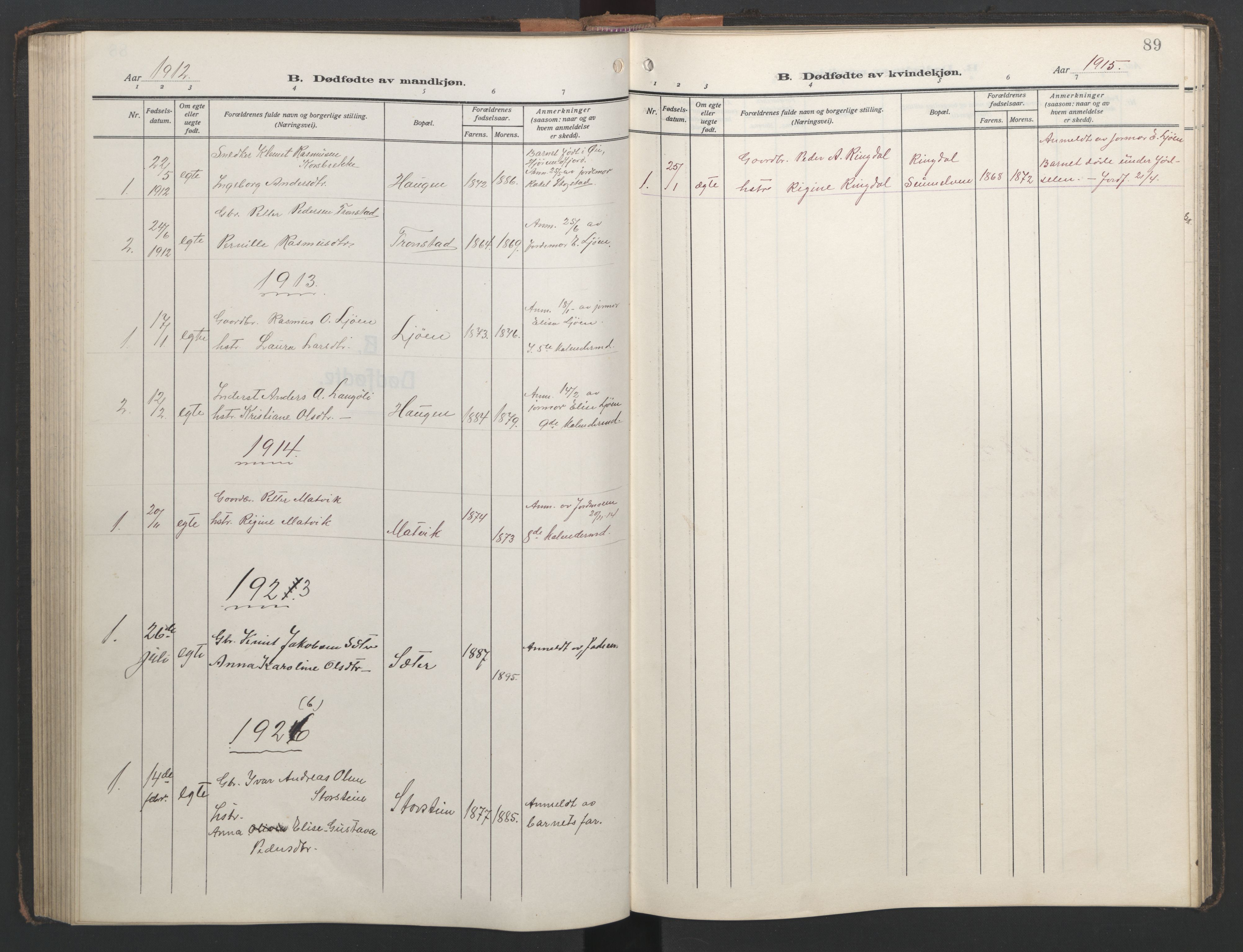 Ministerialprotokoller, klokkerbøker og fødselsregistre - Møre og Romsdal, SAT/A-1454/517/L0232: Klokkerbok nr. 517C05, 1910-1946, s. 89