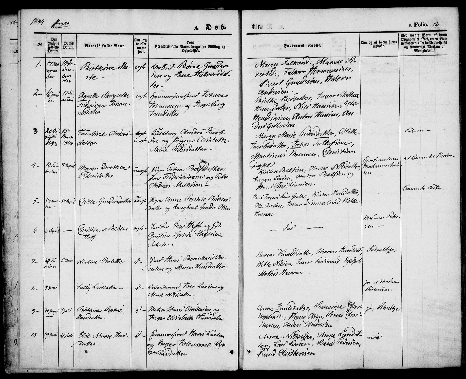 Larvik kirkebøker, AV/SAKO-A-352/F/Fb/L0003: Ministerialbok nr. II 3, 1842-1856, s. 12