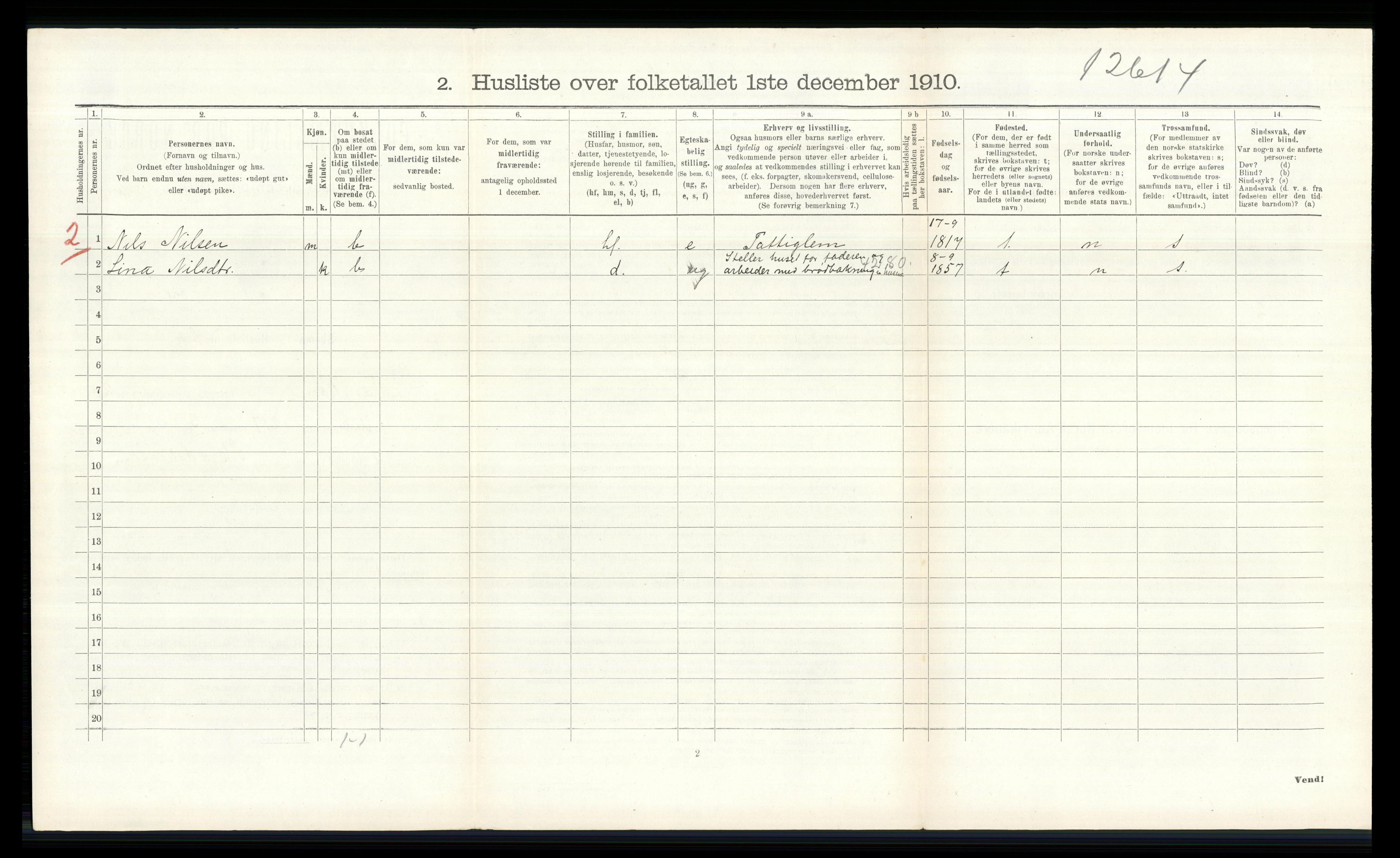 RA, Folketelling 1910 for 0236 Nes herred, 1910, s. 2907