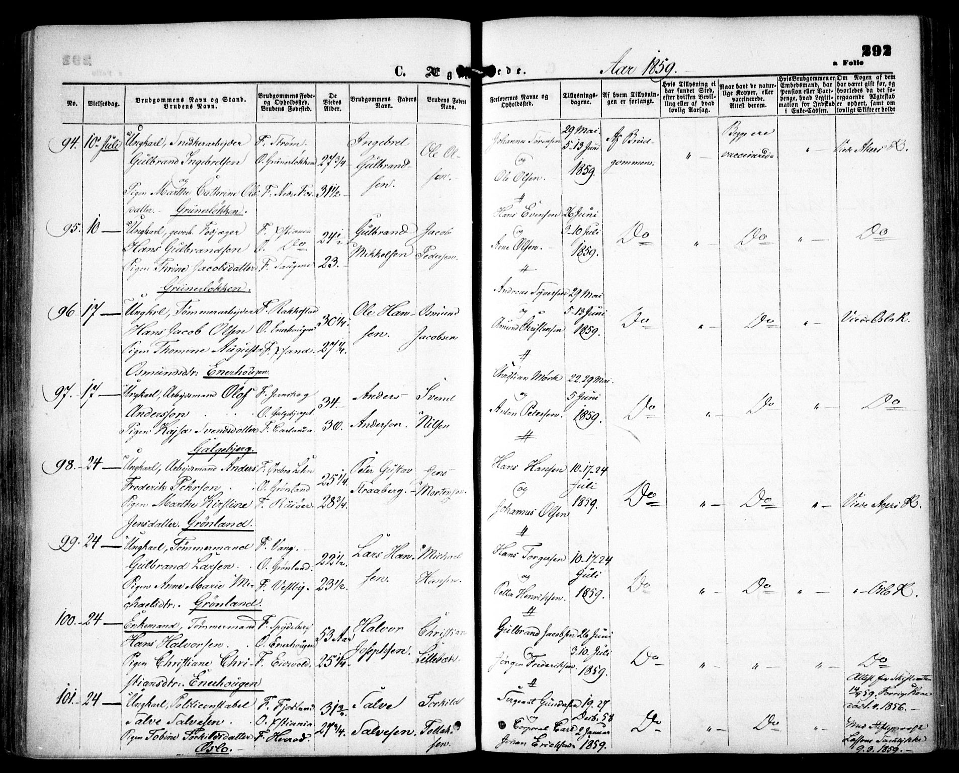 Grønland prestekontor Kirkebøker, SAO/A-10848/F/Fa/L0001: Ministerialbok nr. 1, 1859-1861, s. 292