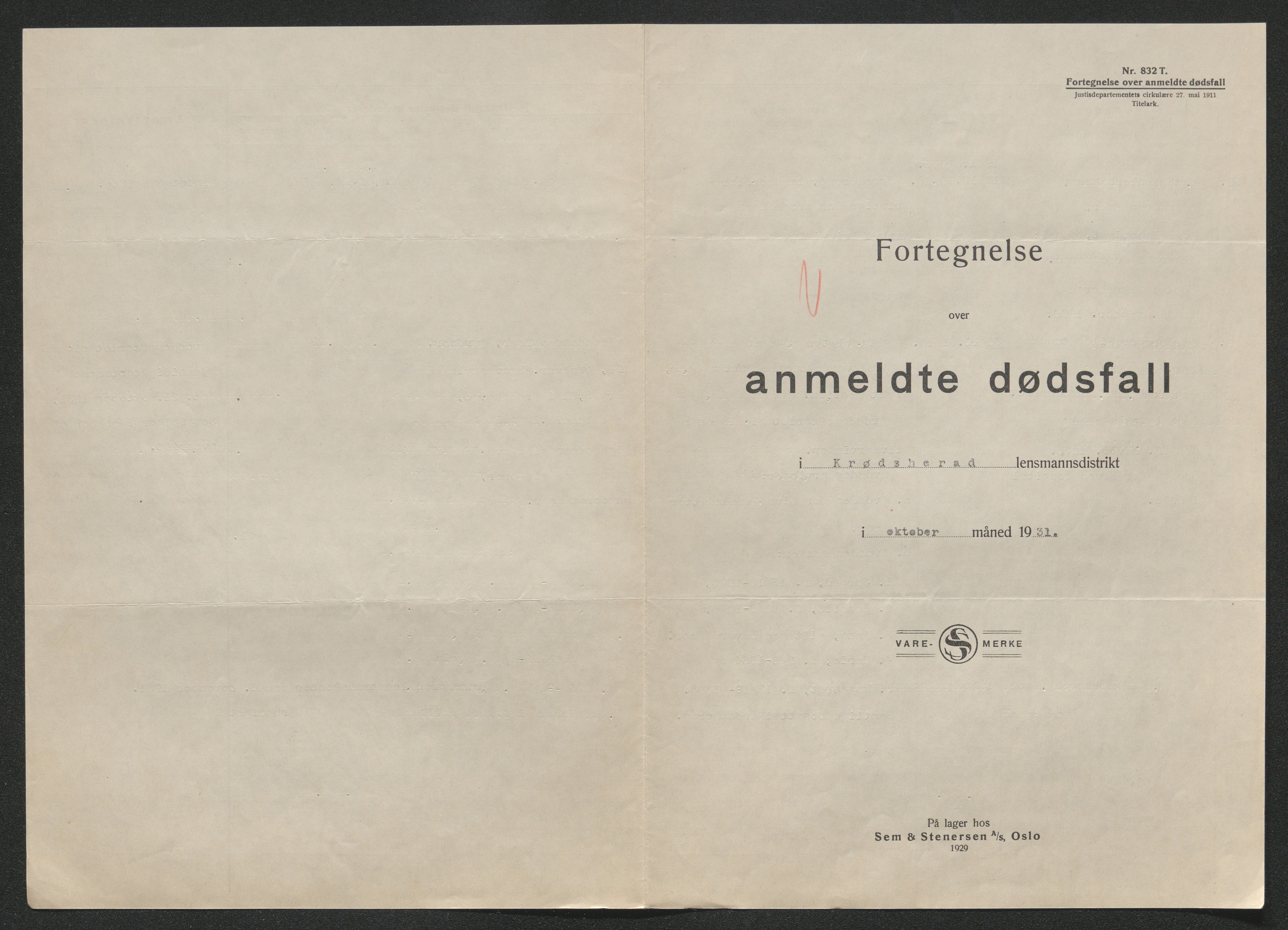 Eiker, Modum og Sigdal sorenskriveri, AV/SAKO-A-123/H/Ha/Hab/L0046: Dødsfallsmeldinger, 1930-1931, s. 1159