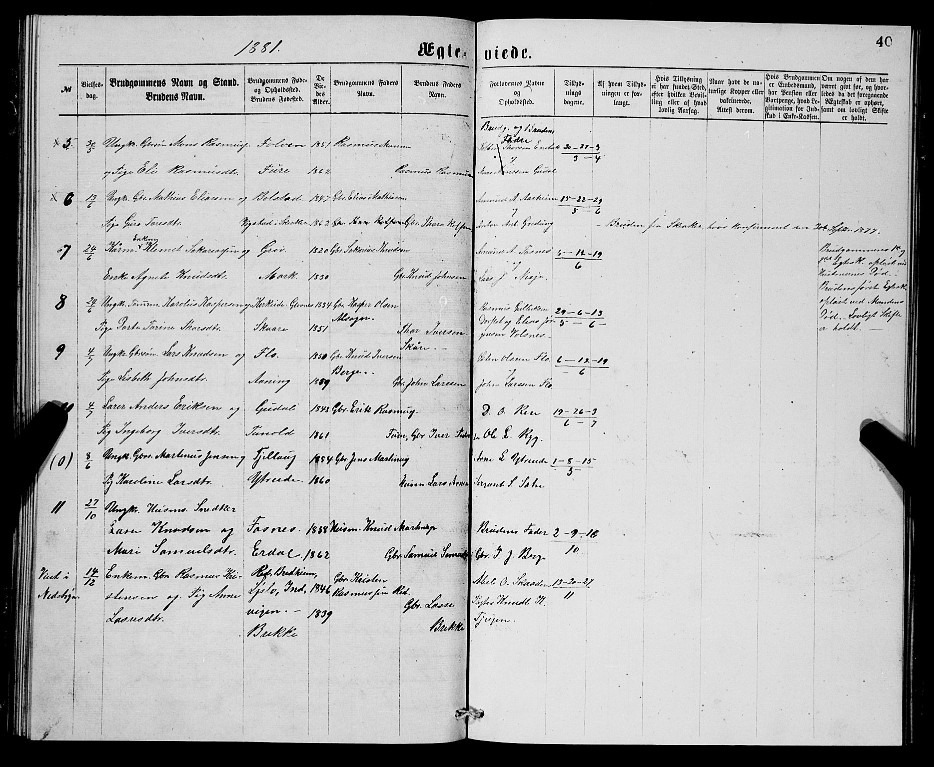 Stryn Sokneprestembete, AV/SAB-A-82501: Klokkerbok nr. C 2, 1877-1881, s. 40