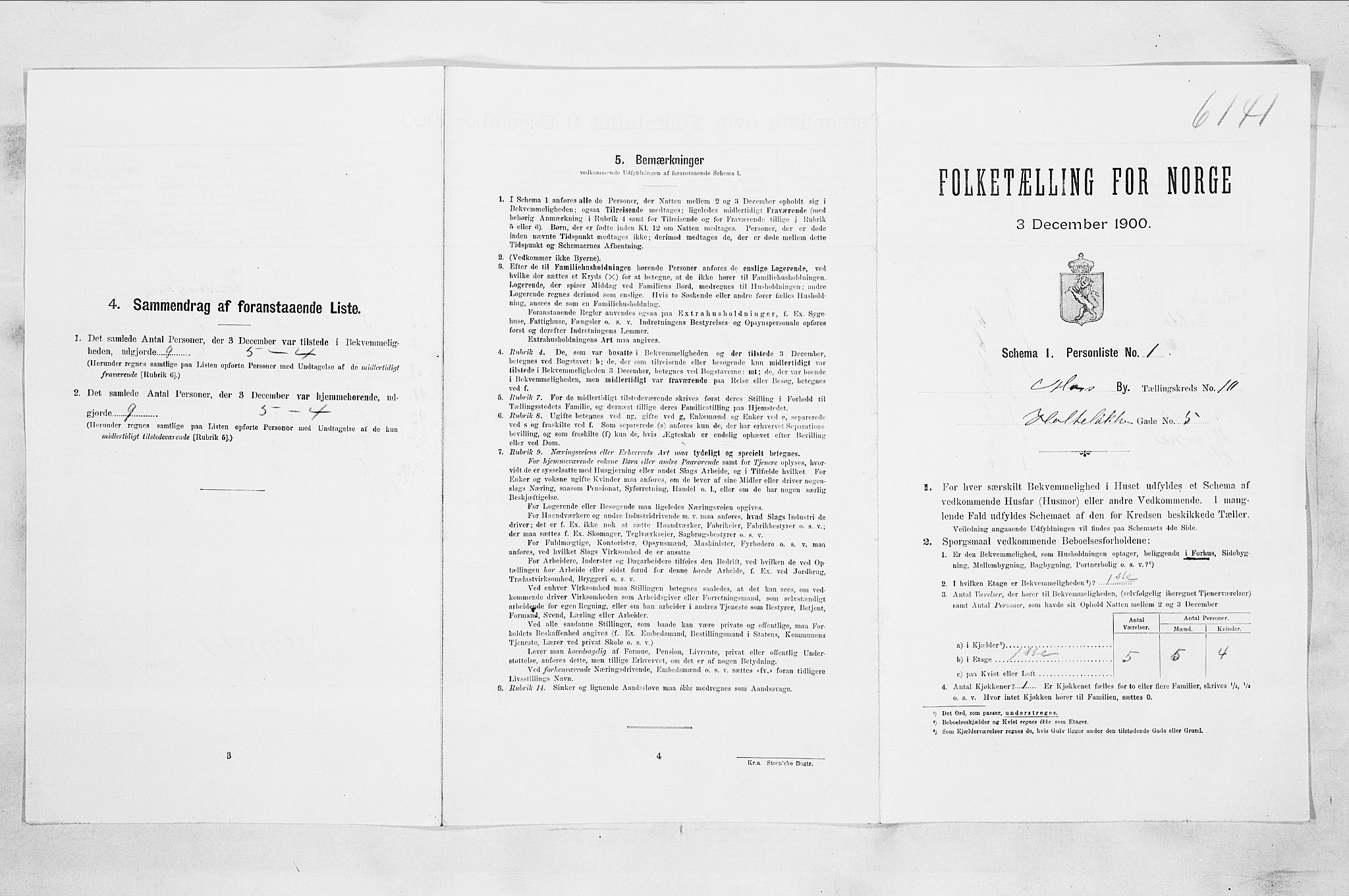 SAO, Folketelling 1900 for 0104 Moss kjøpstad, 1900