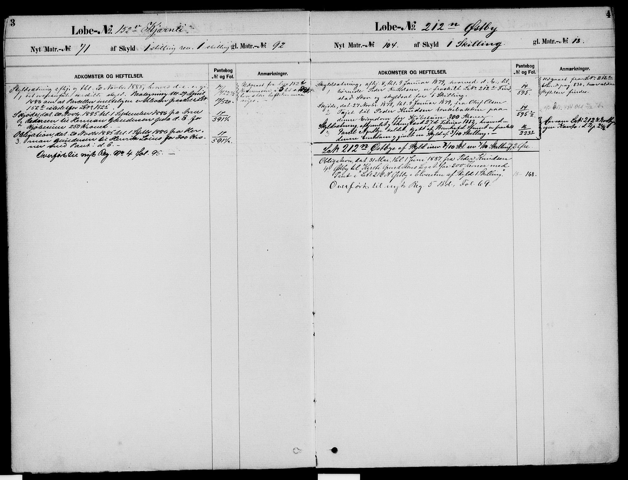 Sør-Østerdal sorenskriveri, SAH/TING-018/H/Ha/Haa/L0008: Panteregister nr. 8, 1878, s. 3-4