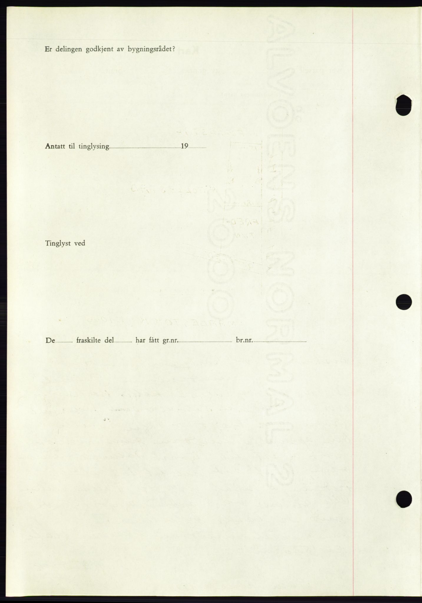 Søre Sunnmøre sorenskriveri, AV/SAT-A-4122/1/2/2C/L0075: Pantebok nr. 1A, 1943-1943, Dagboknr: 707/1943