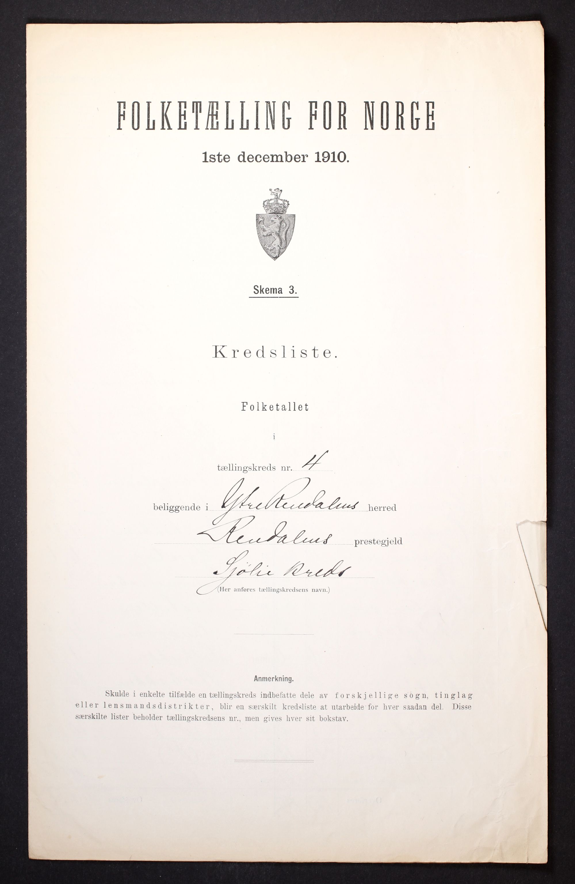 RA, Folketelling 1910 for 0432 Ytre Rendal herred, 1910, s. 13