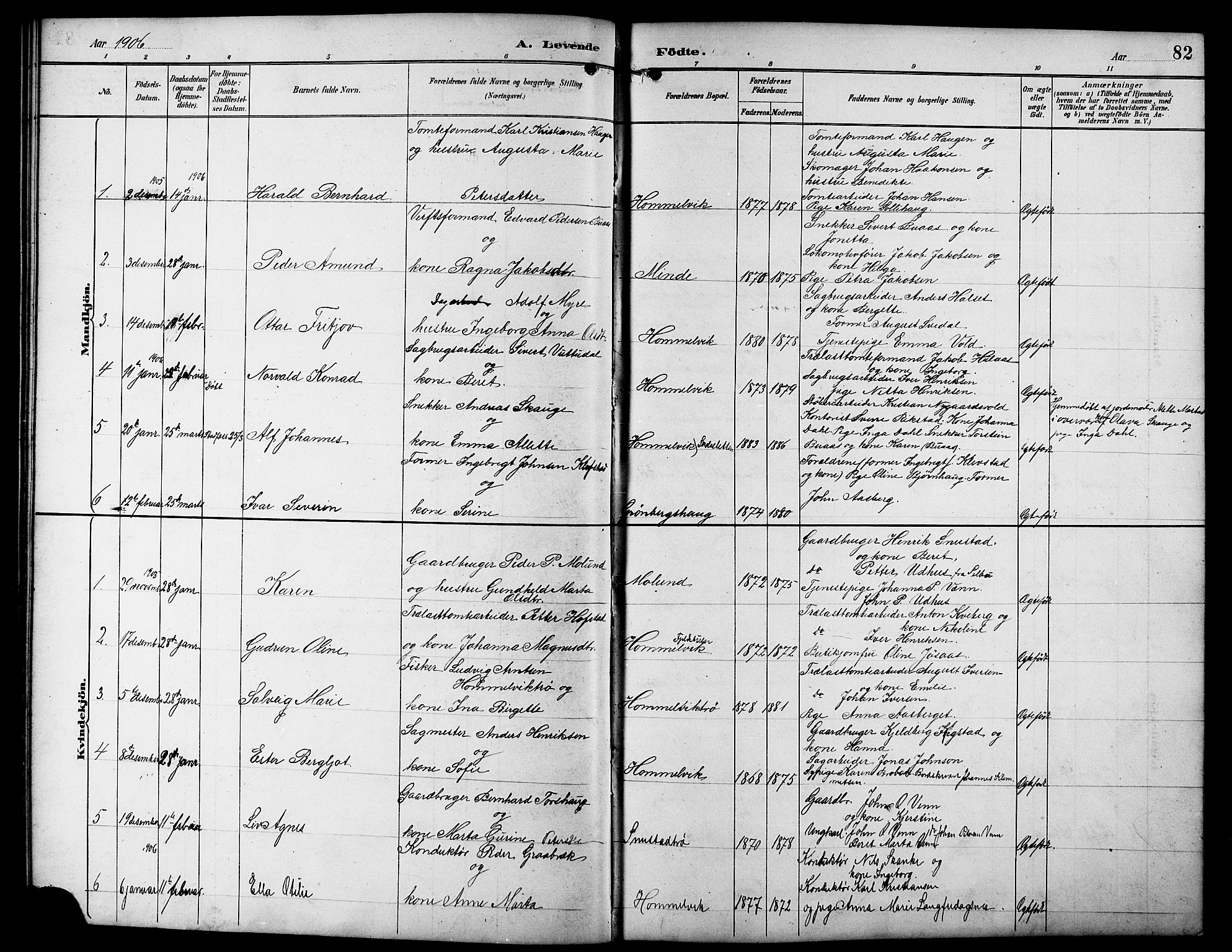 Ministerialprotokoller, klokkerbøker og fødselsregistre - Sør-Trøndelag, AV/SAT-A-1456/617/L0431: Klokkerbok nr. 617C01, 1889-1910, s. 82