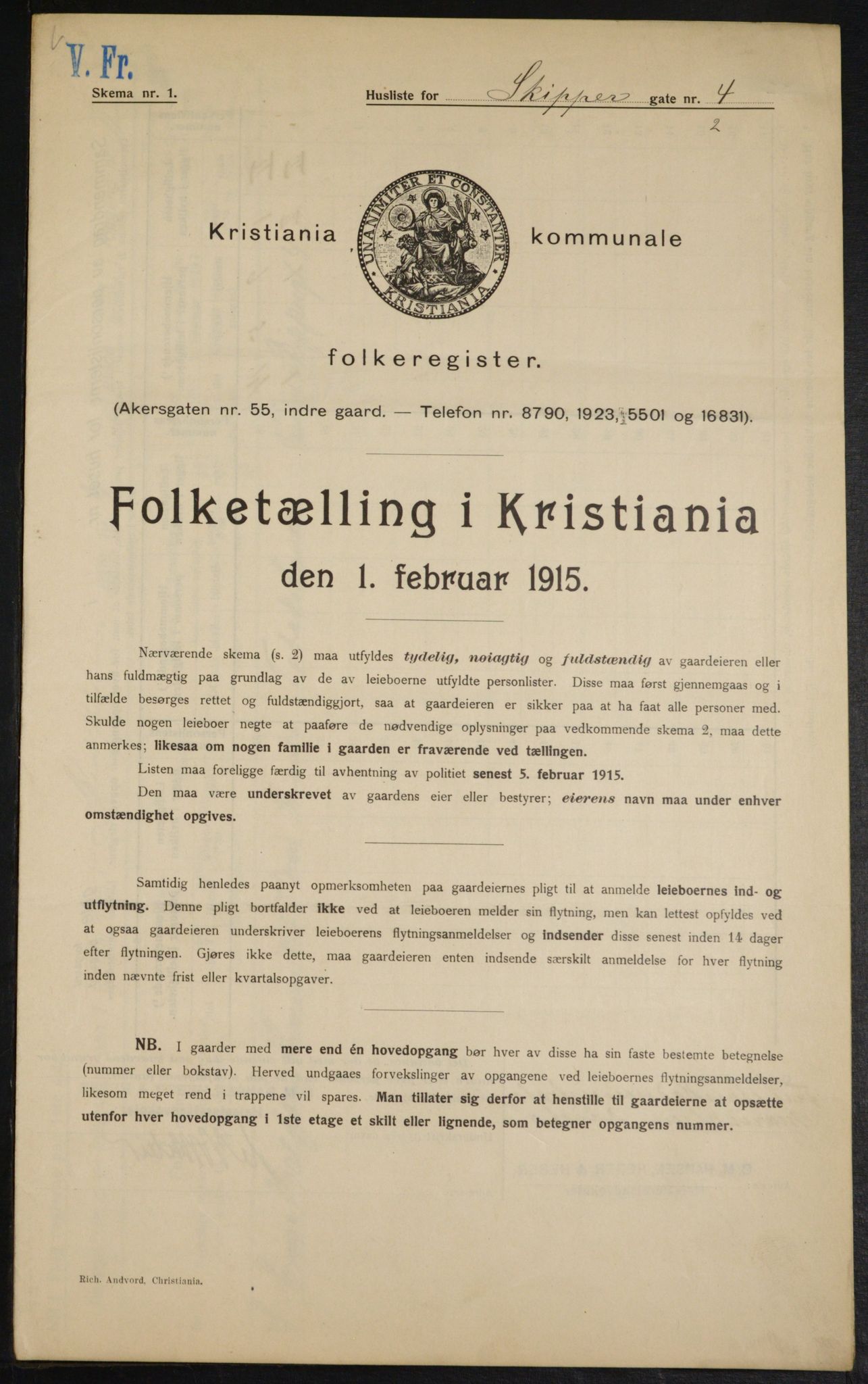 OBA, Kommunal folketelling 1.2.1915 for Kristiania, 1915, s. 95344