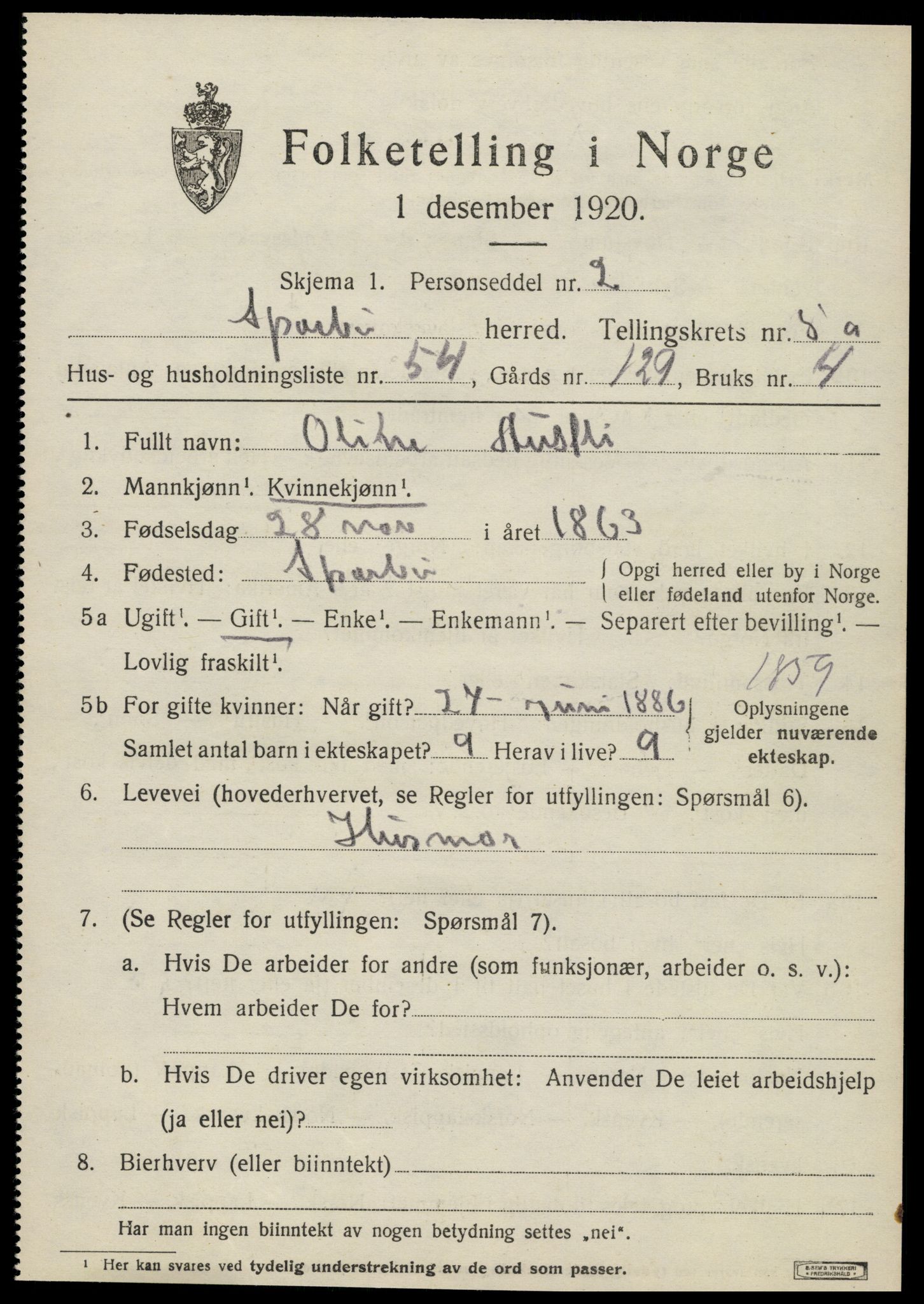 SAT, Folketelling 1920 for 1731 Sparbu herred, 1920, s. 6811