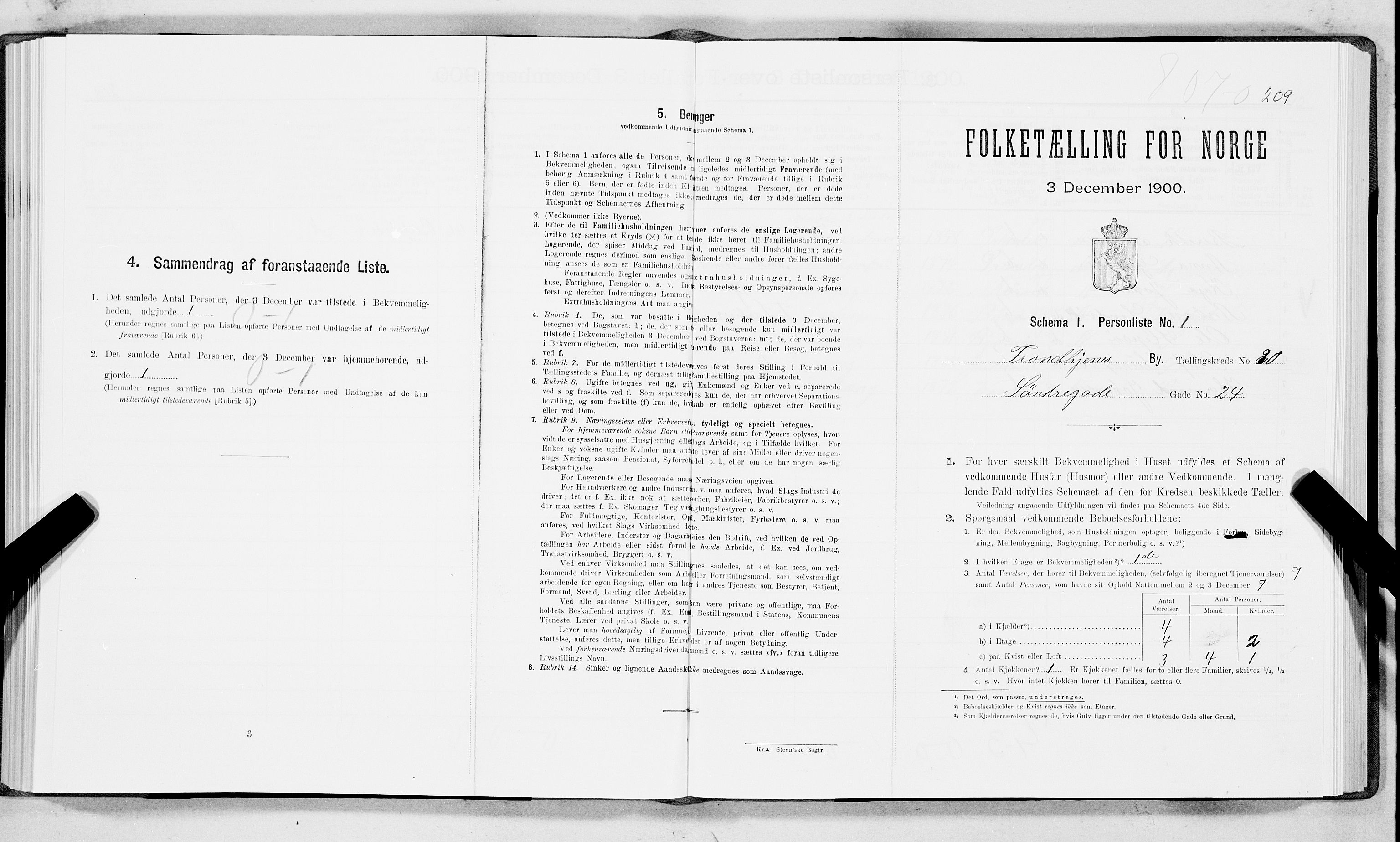 SAT, Folketelling 1900 for 1601 Trondheim kjøpstad, 1900, s. 3274