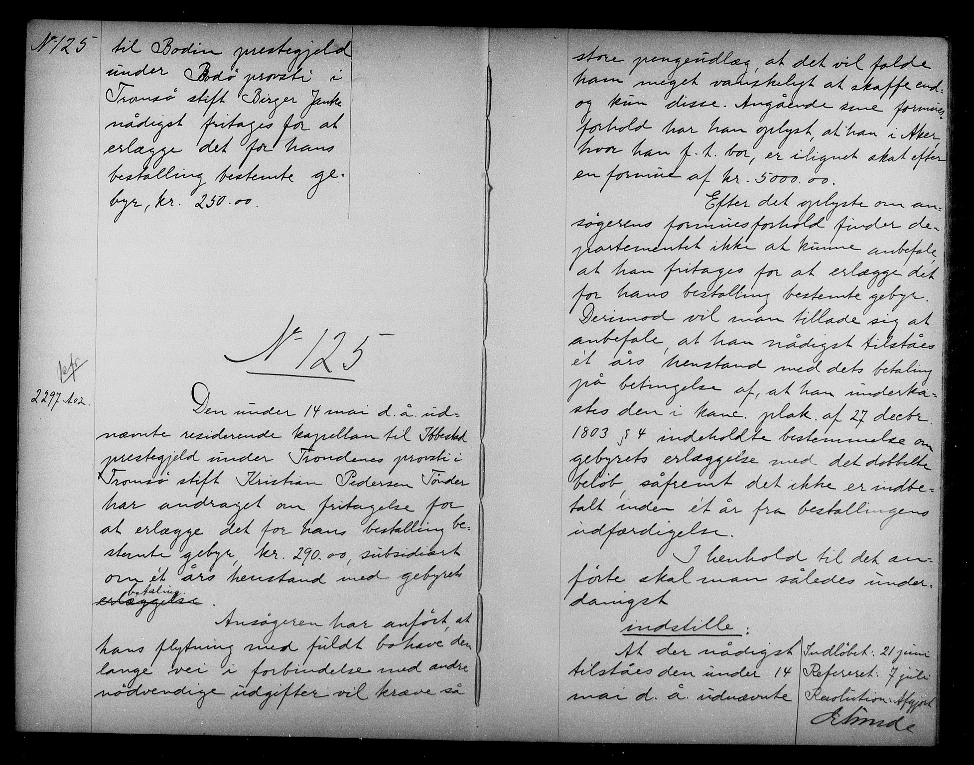 Kirke- og undervisningsdepartementet, Kontoret  for kirke og geistlighet A, AV/RA-S-1007/A/Aa/L0278: Referatprotokoll bd. 2. Ref.nr. 123-241, 1902