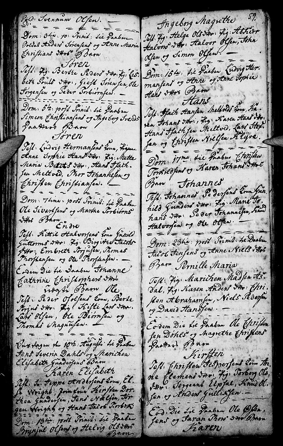 Porsgrunn kirkebøker , SAKO/A-104/G/Ga/L0001: Klokkerbok nr. I 1, 1766-1790, s. 58-59