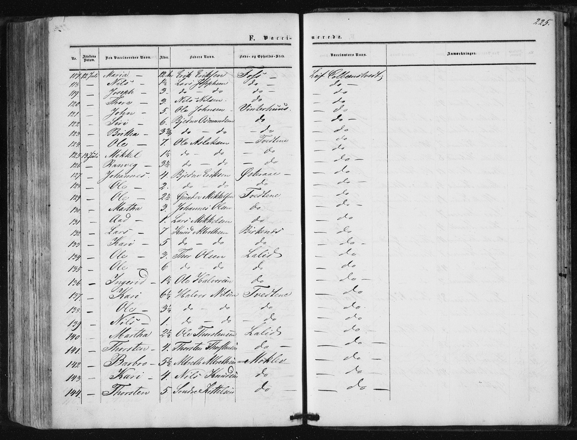 Suldal sokneprestkontor, AV/SAST-A-101845/01/IV/L0009: Ministerialbok nr. A 9, 1854-1868, s. 225