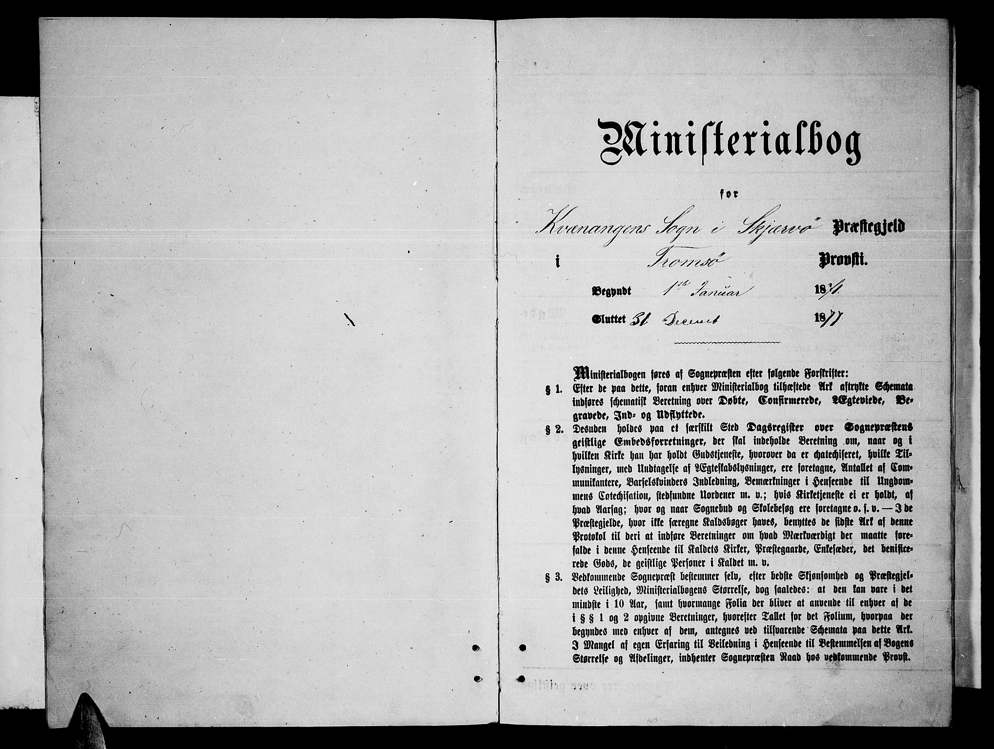 Skjervøy sokneprestkontor, SATØ/S-1300/H/Ha/Hab/L0014klokker: Klokkerbok nr. 14, 1871-1877