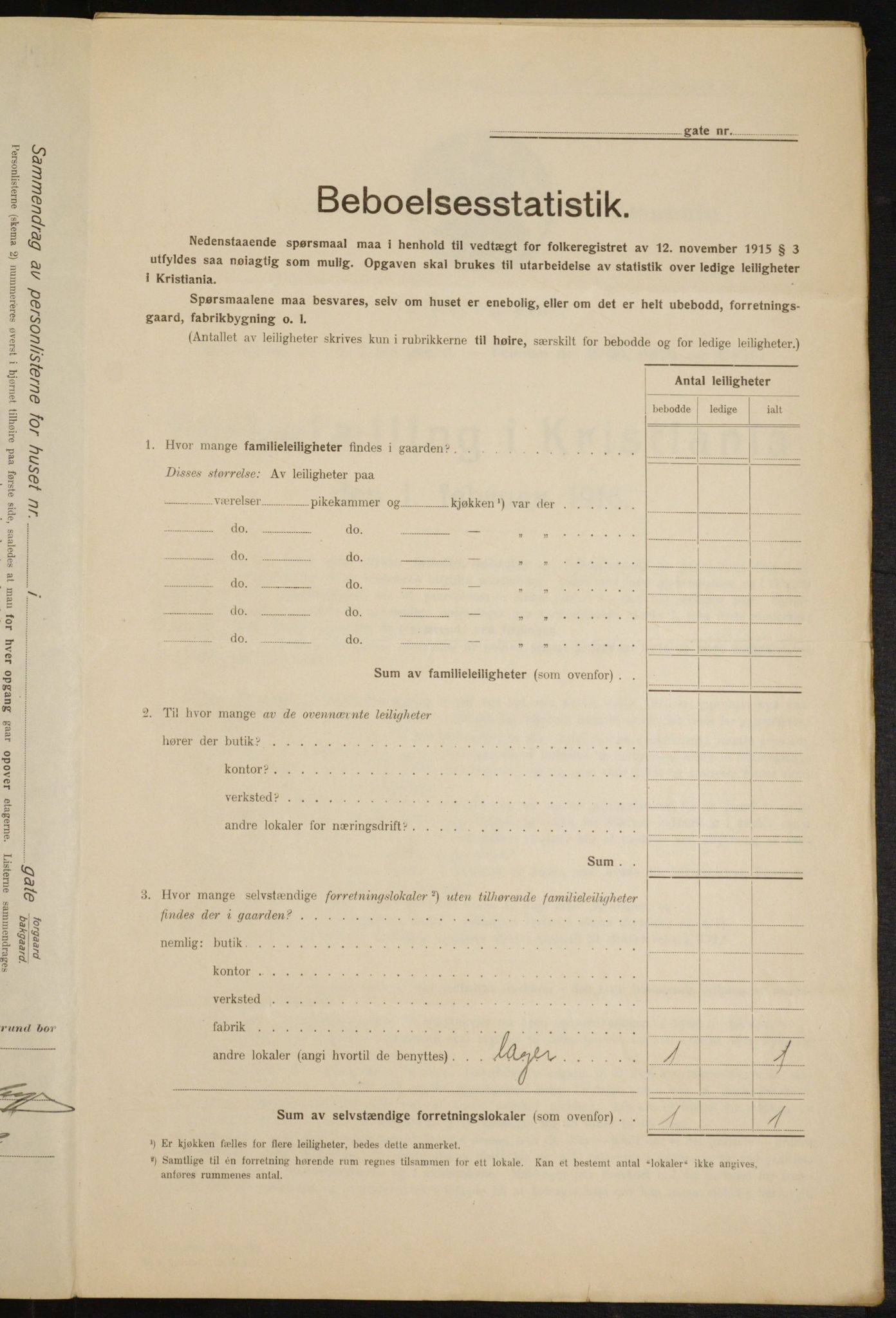 OBA, Kommunal folketelling 1.2.1916 for Kristiania, 1916, s. 99438