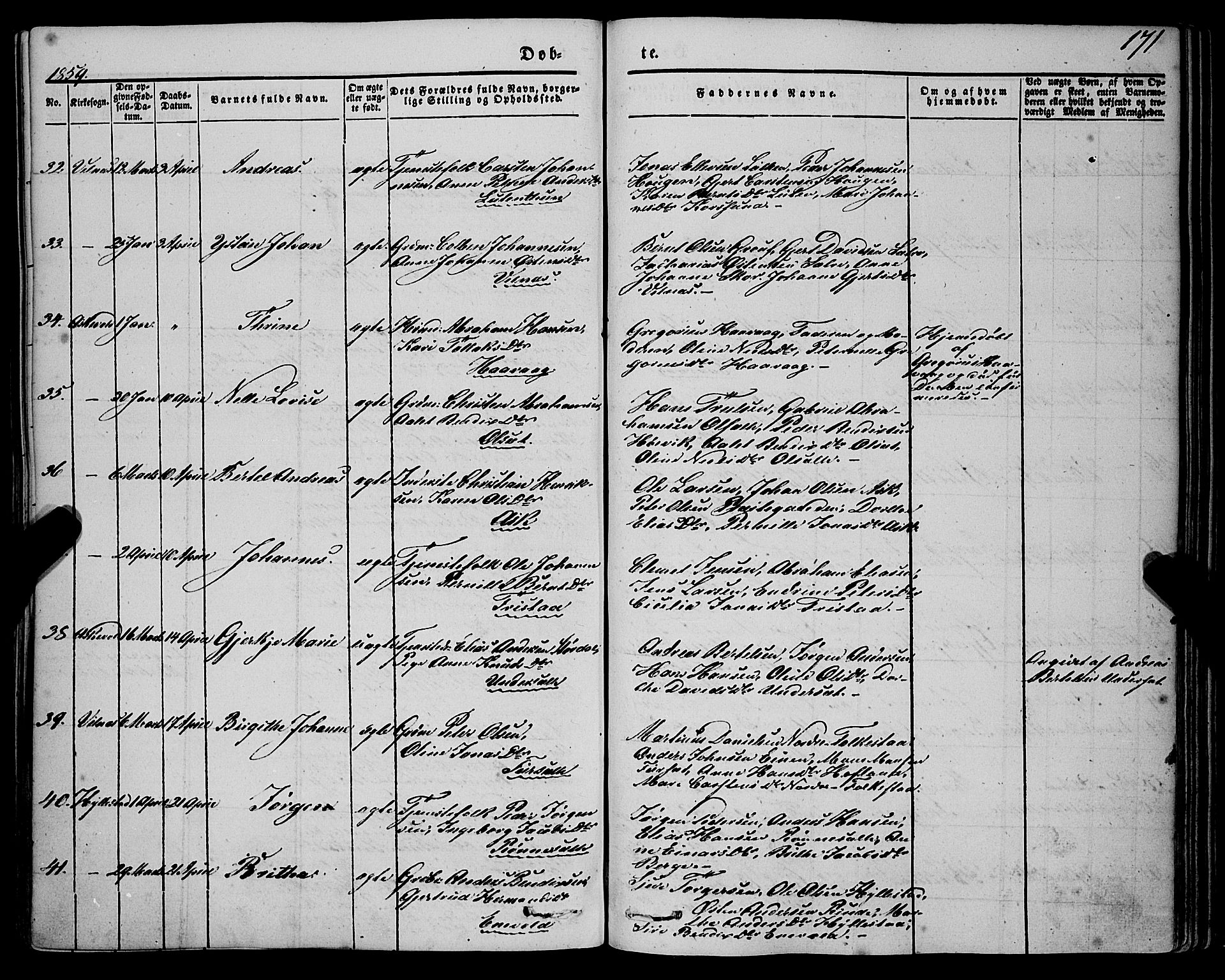 Askvoll sokneprestembete, AV/SAB-A-79501/H/Haa/Haaa/L0011/0001: Ministerialbok nr. A 11 I, 1845-1864, s. 171