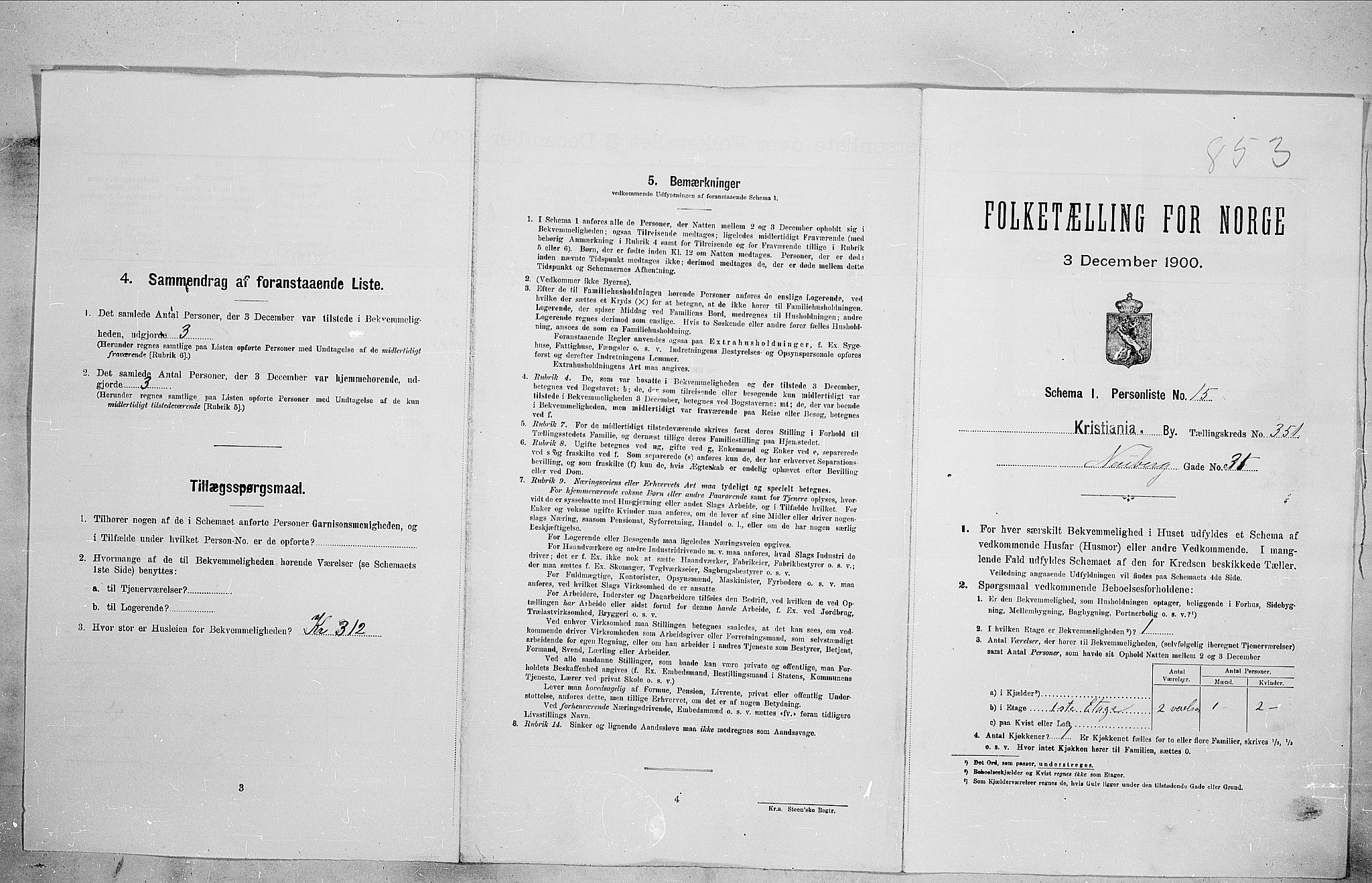 SAO, Folketelling 1900 for 0301 Kristiania kjøpstad, 1900, s. 63472