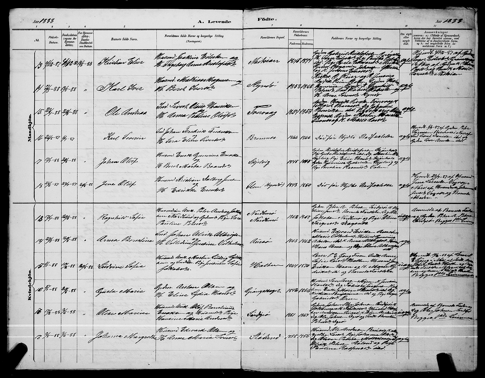 Ministerialprotokoller, klokkerbøker og fødselsregistre - Sør-Trøndelag, SAT/A-1456/640/L0587: Klokkerbok nr. 640C04, 1887-1891