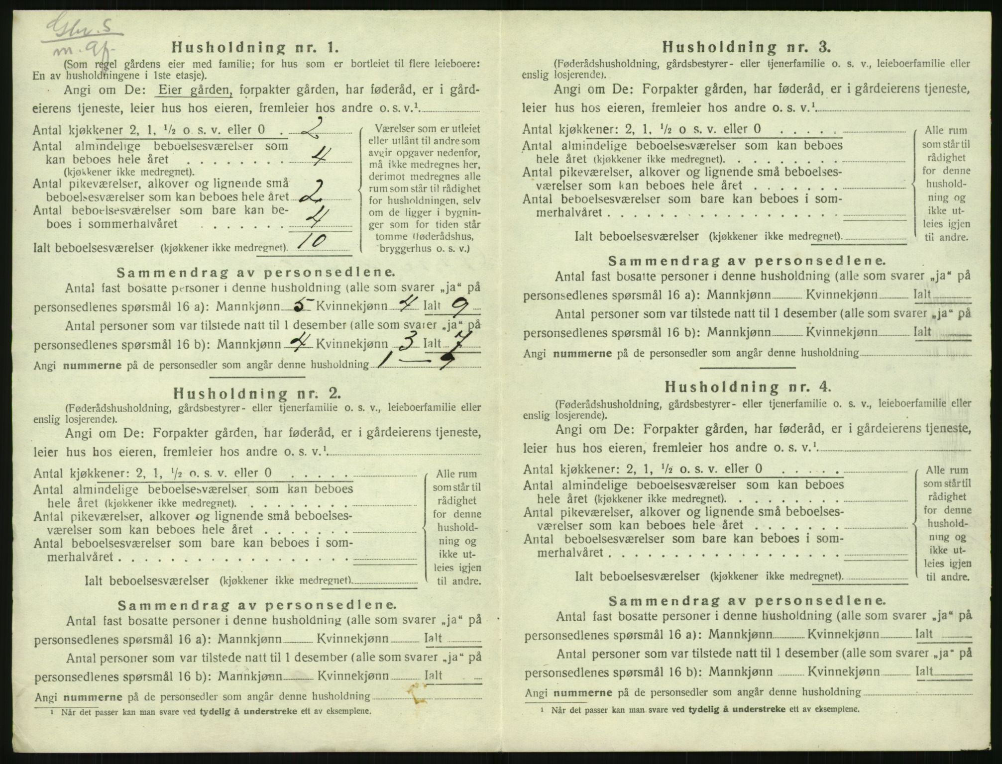 SAK, Folketelling 1920 for 0926 Vestre Moland herred, 1920, s. 1030