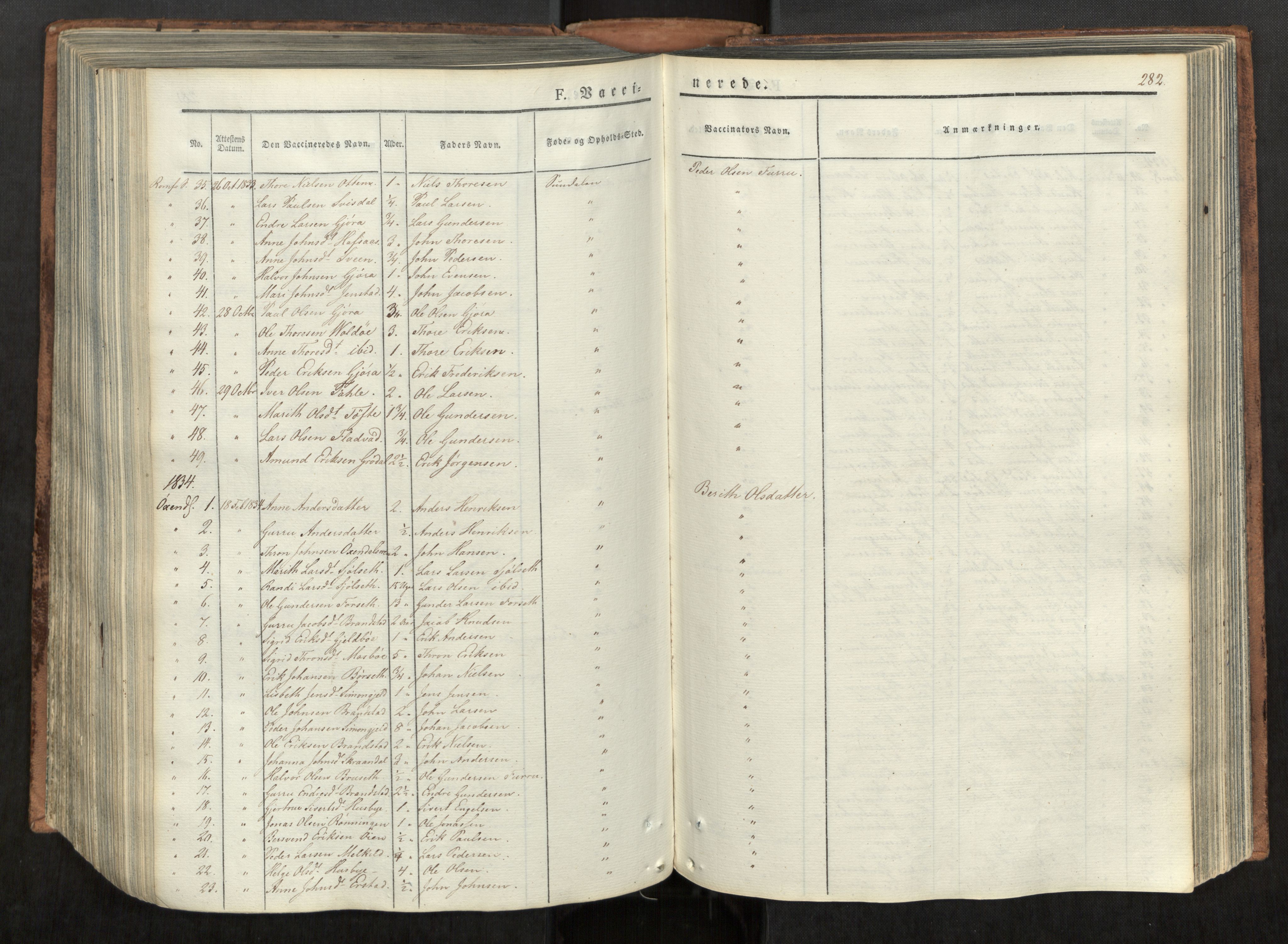 Ministerialprotokoller, klokkerbøker og fødselsregistre - Møre og Romsdal, AV/SAT-A-1454/590/L1012: Ministerialbok nr. 590A04, 1832-1846, s. 282