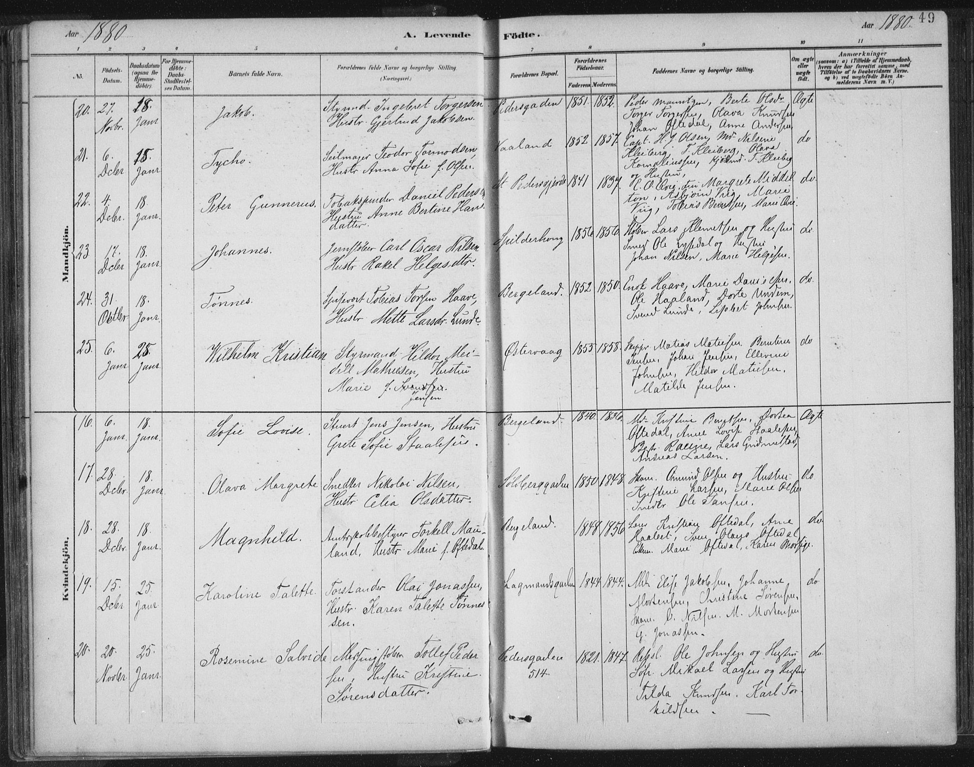 St. Petri sokneprestkontor, AV/SAST-A-101813/001/30/30BB/L0004: Klokkerbok nr. B 4, 1878-1890, s. 49
