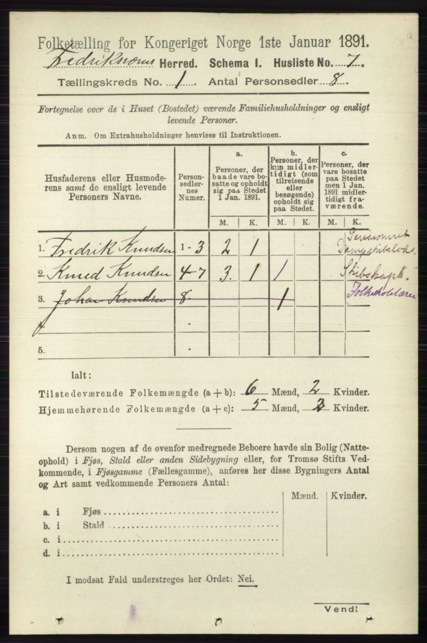 RA, Folketelling 1891 for 0798 Fredriksvern herred, 1891, s. 23