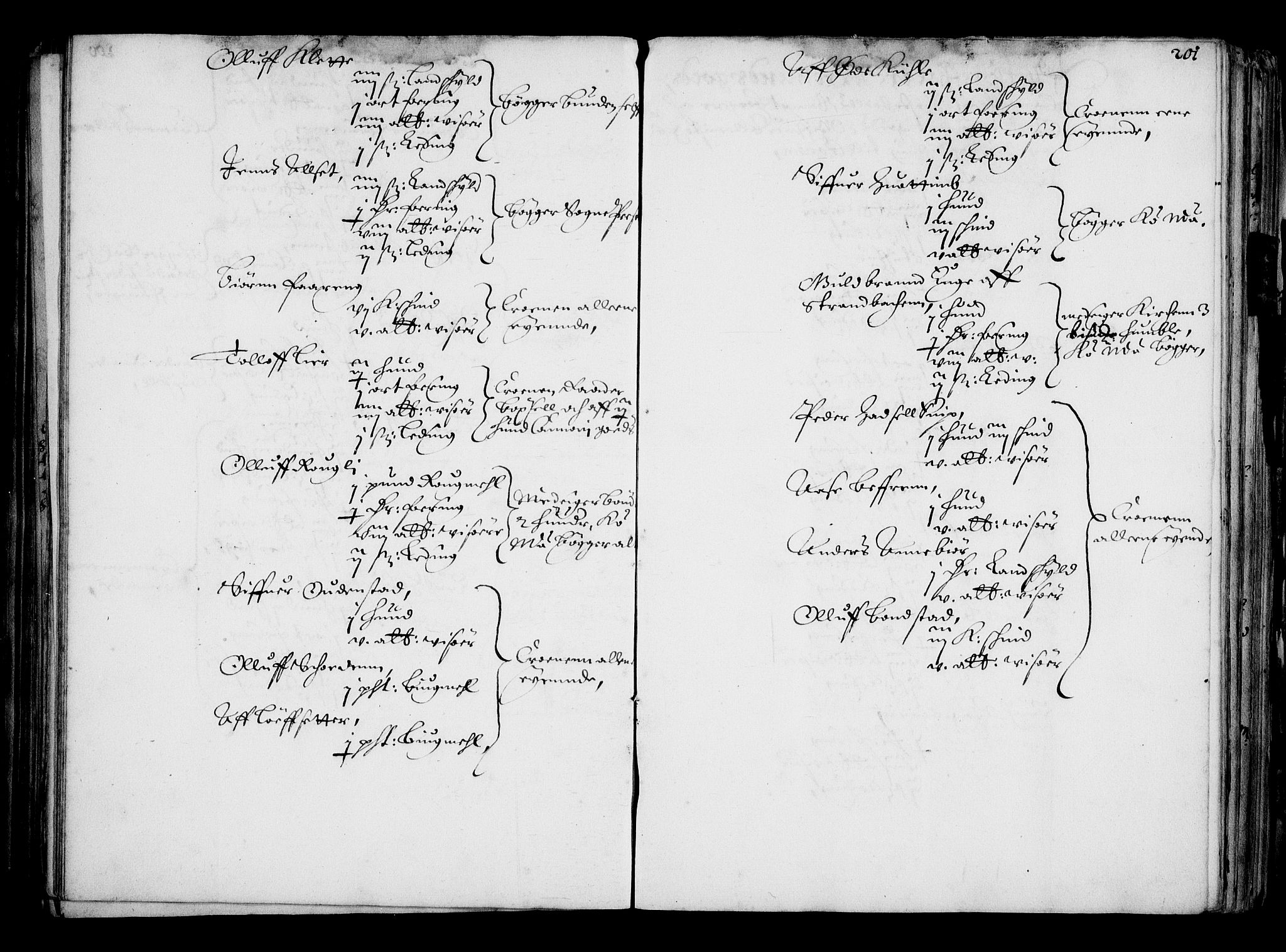 Rentekammeret inntil 1814, Realistisk ordnet avdeling, AV/RA-EA-4070/N/Na/L0001: [XI f]: Akershus stifts jordebok, 1652, s. 200b-201a