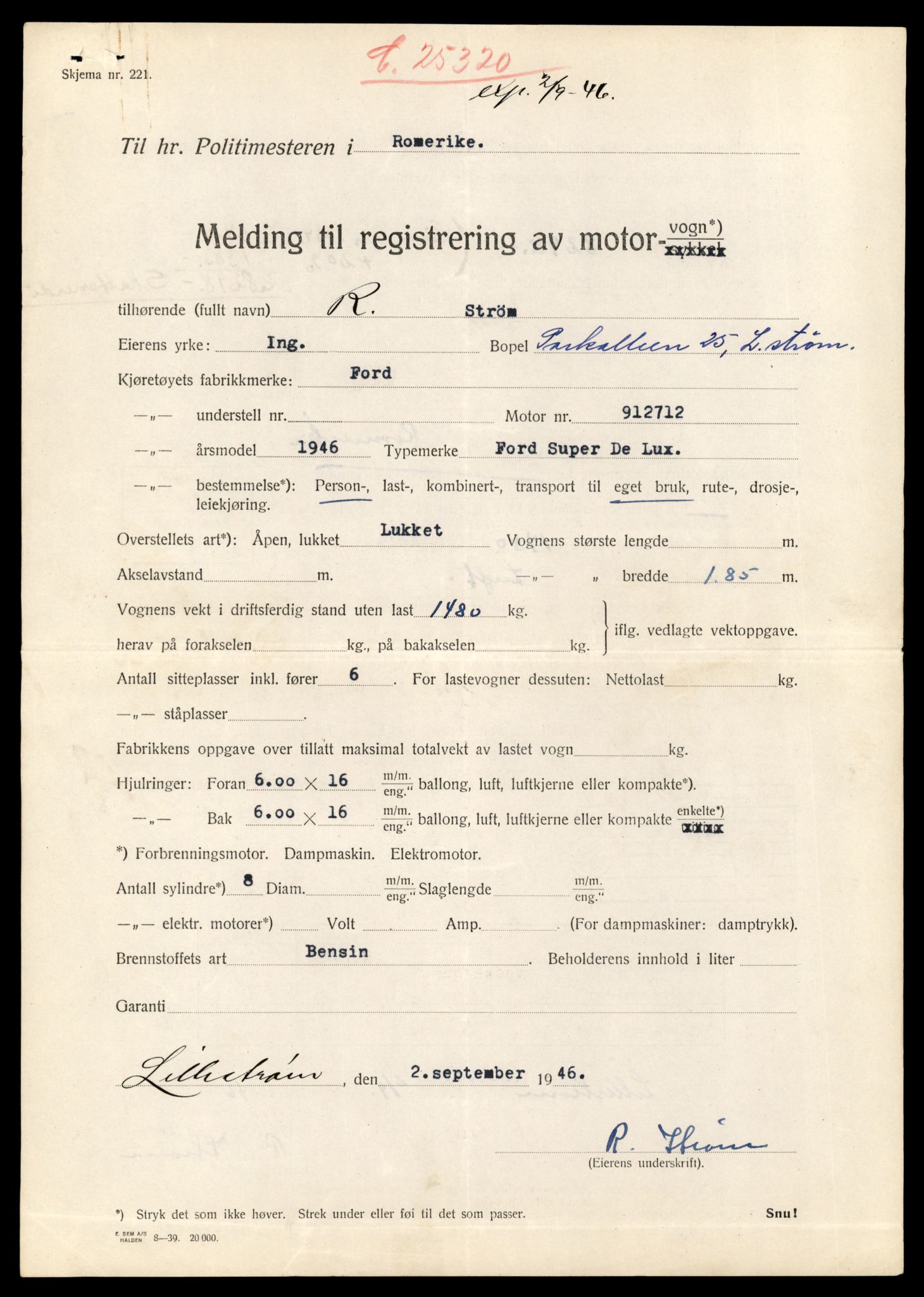 Møre og Romsdal vegkontor - Ålesund trafikkstasjon, SAT/A-4099/F/Fe/L0003: Registreringskort for kjøretøy T 232 - T 340, 1927-1998, s. 3106