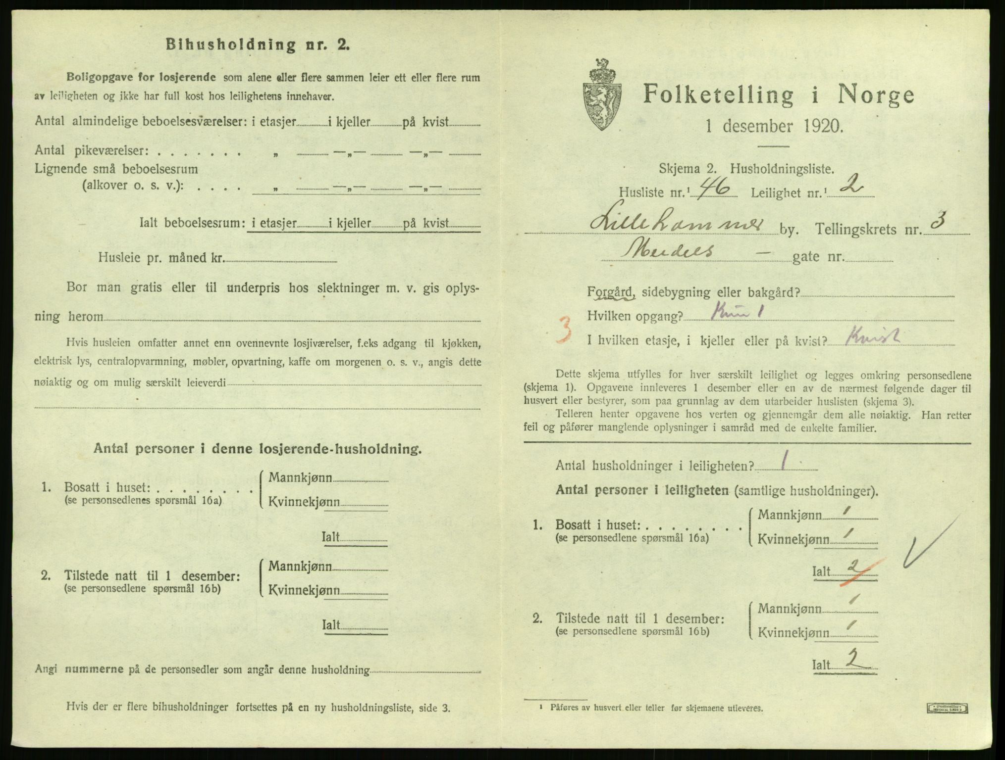 SAH, Folketelling 1920 for 0501 Lillehammer kjøpstad, 1920, s. 1902