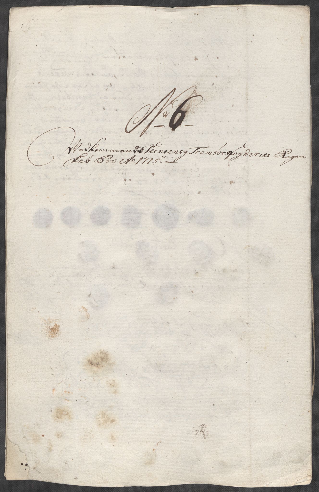 Rentekammeret inntil 1814, Reviderte regnskaper, Fogderegnskap, RA/EA-4092/R68/L4761: Fogderegnskap Senja og Troms, 1715, s. 87