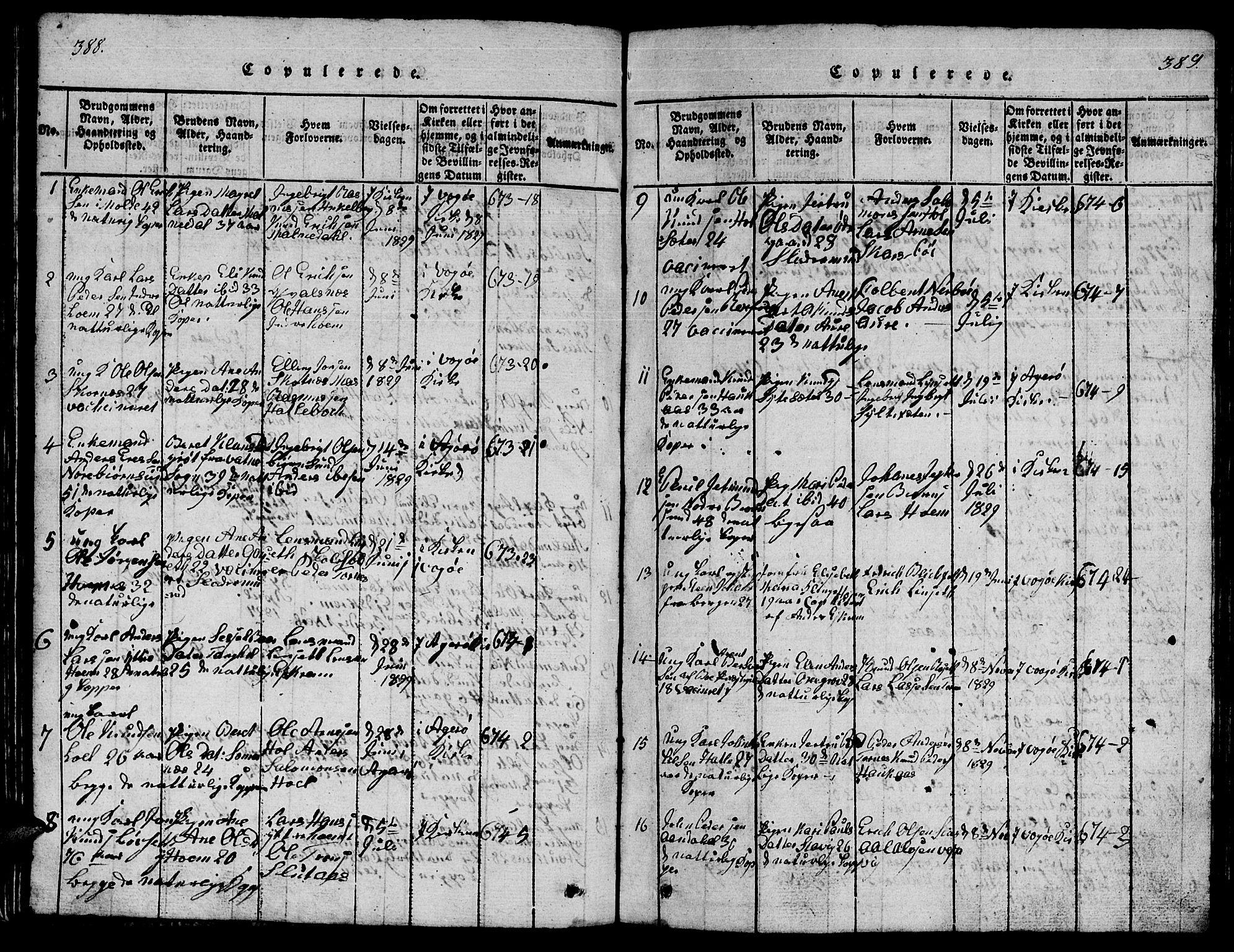 Ministerialprotokoller, klokkerbøker og fødselsregistre - Møre og Romsdal, AV/SAT-A-1454/565/L0752: Klokkerbok nr. 565C01, 1817-1844, s. 388-389