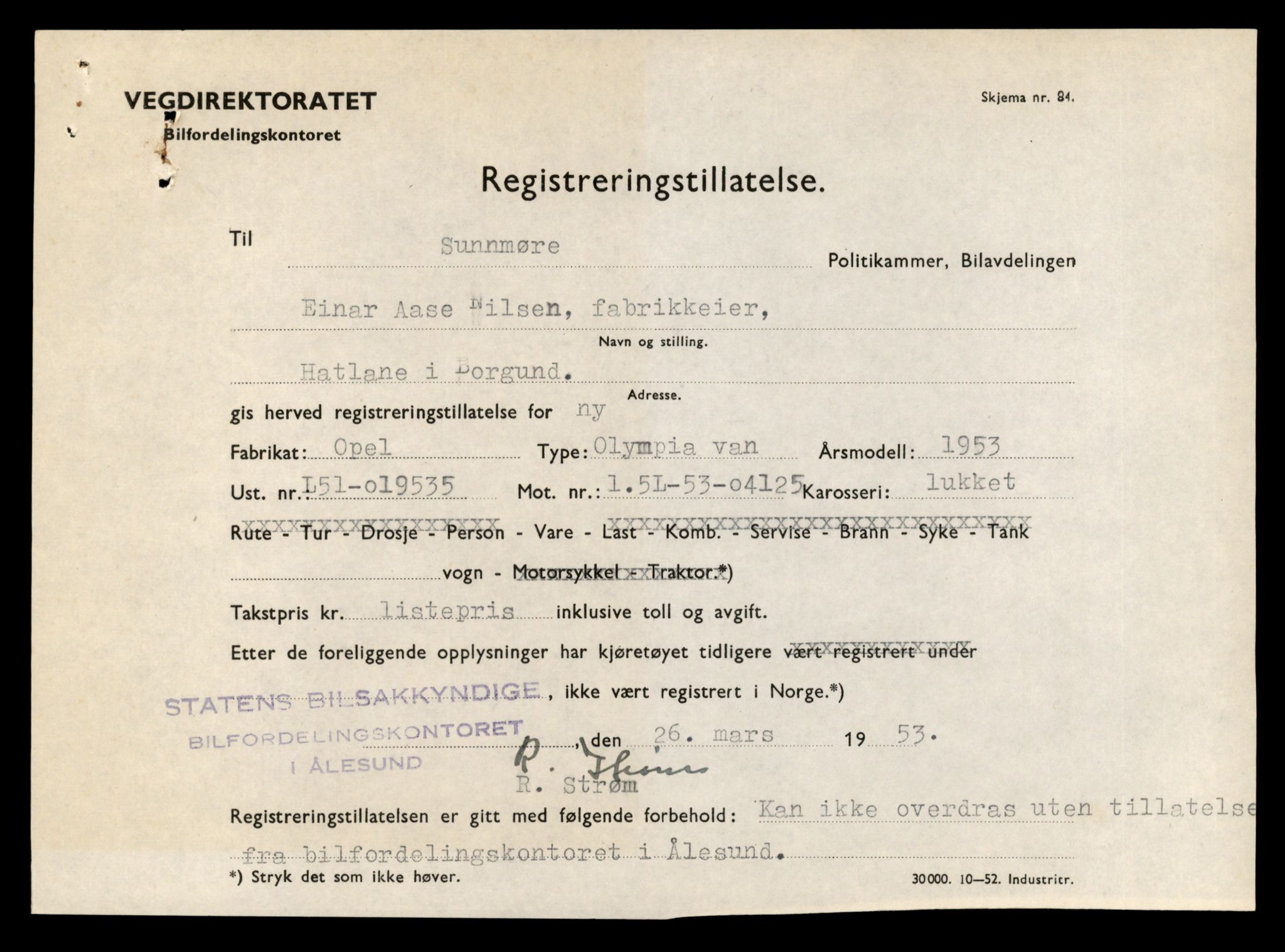 Møre og Romsdal vegkontor - Ålesund trafikkstasjon, AV/SAT-A-4099/F/Fe/L0044: Registreringskort for kjøretøy T 14205 - T 14319, 1927-1998, s. 1326