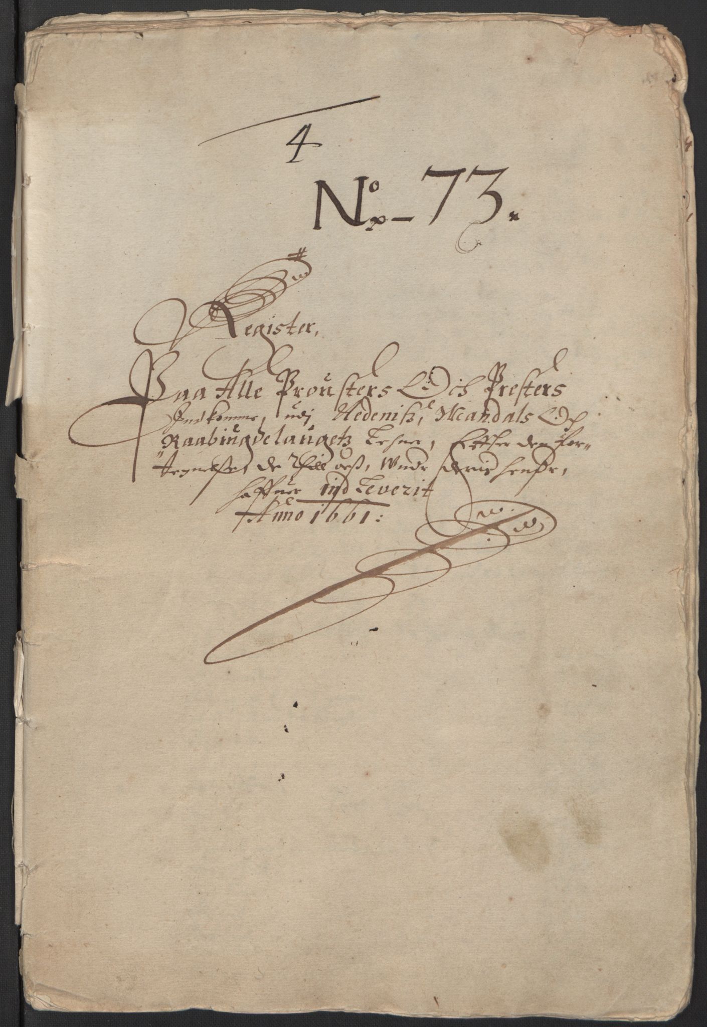 Rentekammeret inntil 1814, Realistisk ordnet avdeling, RA/EA-4070/L/L0022/0001: Agder lagdømme: / Jordebok over geistlighetens inntekter, 1661