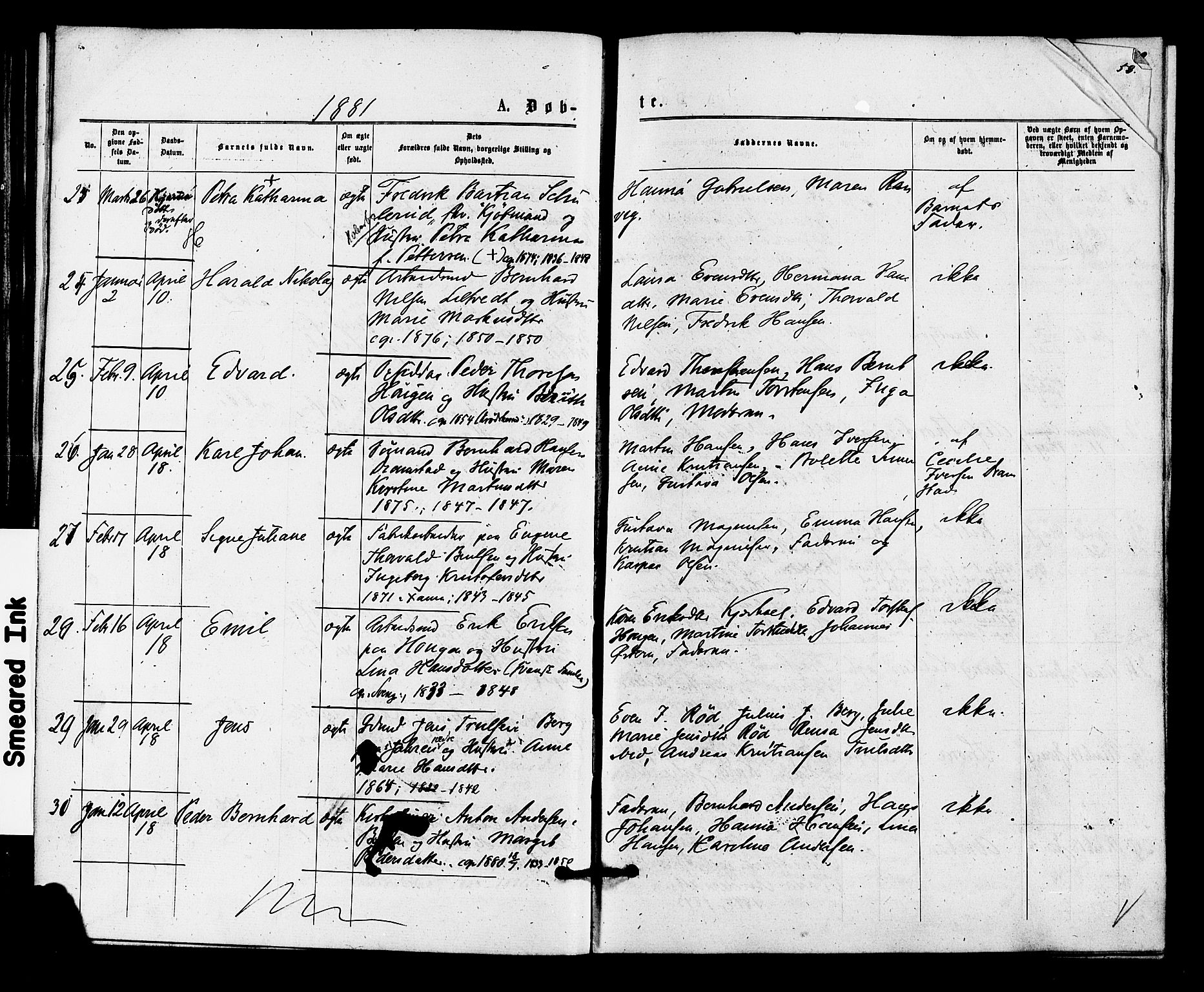 Hurum kirkebøker, AV/SAKO-A-229/F/Fa/L0013: Ministerialbok nr. 13, 1876-1881, s. 58