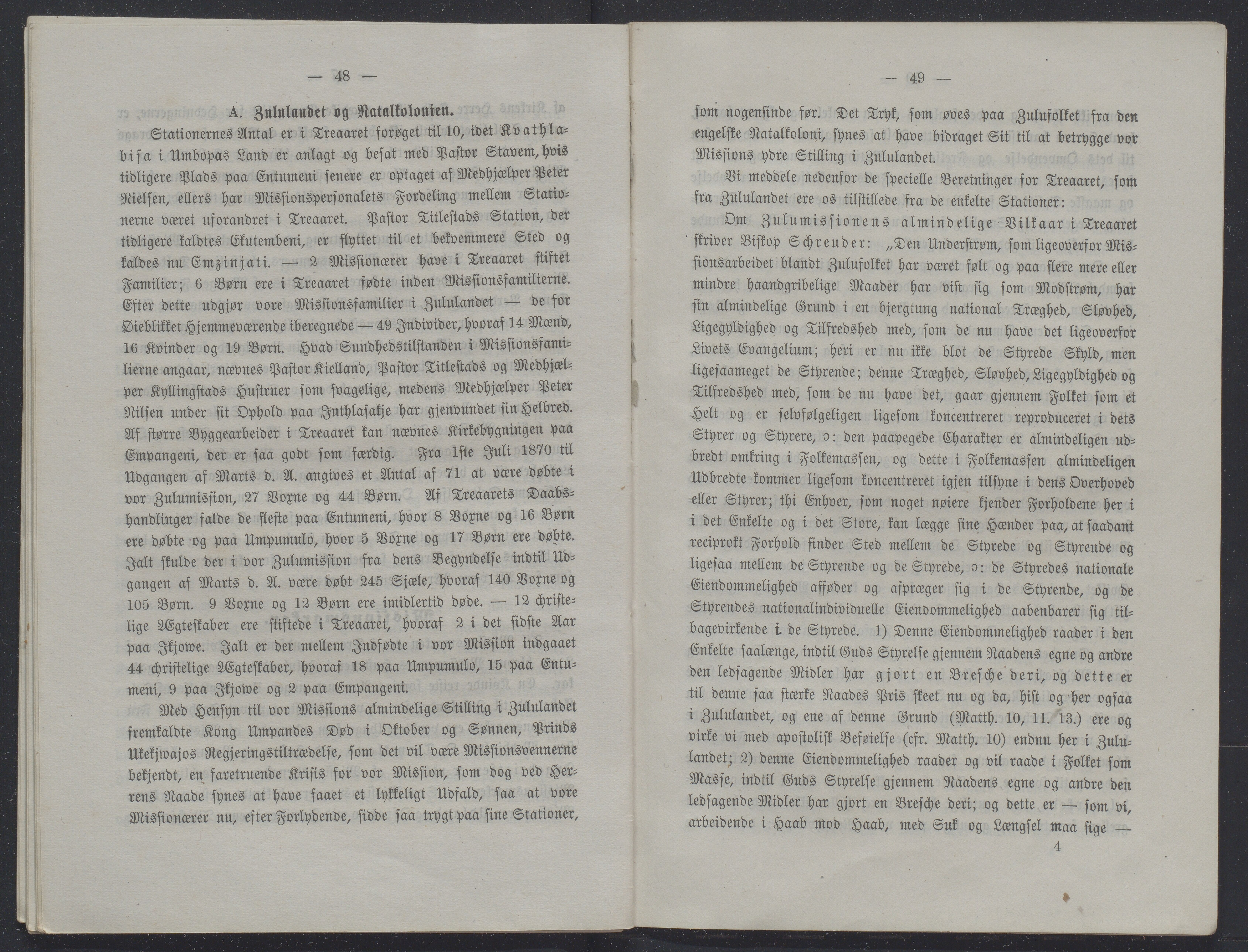 Det Norske Misjonsselskap - hovedadministrasjonen, VID/MA-A-1045/D/Db/Dba/L0338/0001: Beretninger, Bøker, Skrifter o.l   / Årsberetninger 31, 1873, s. 48-49