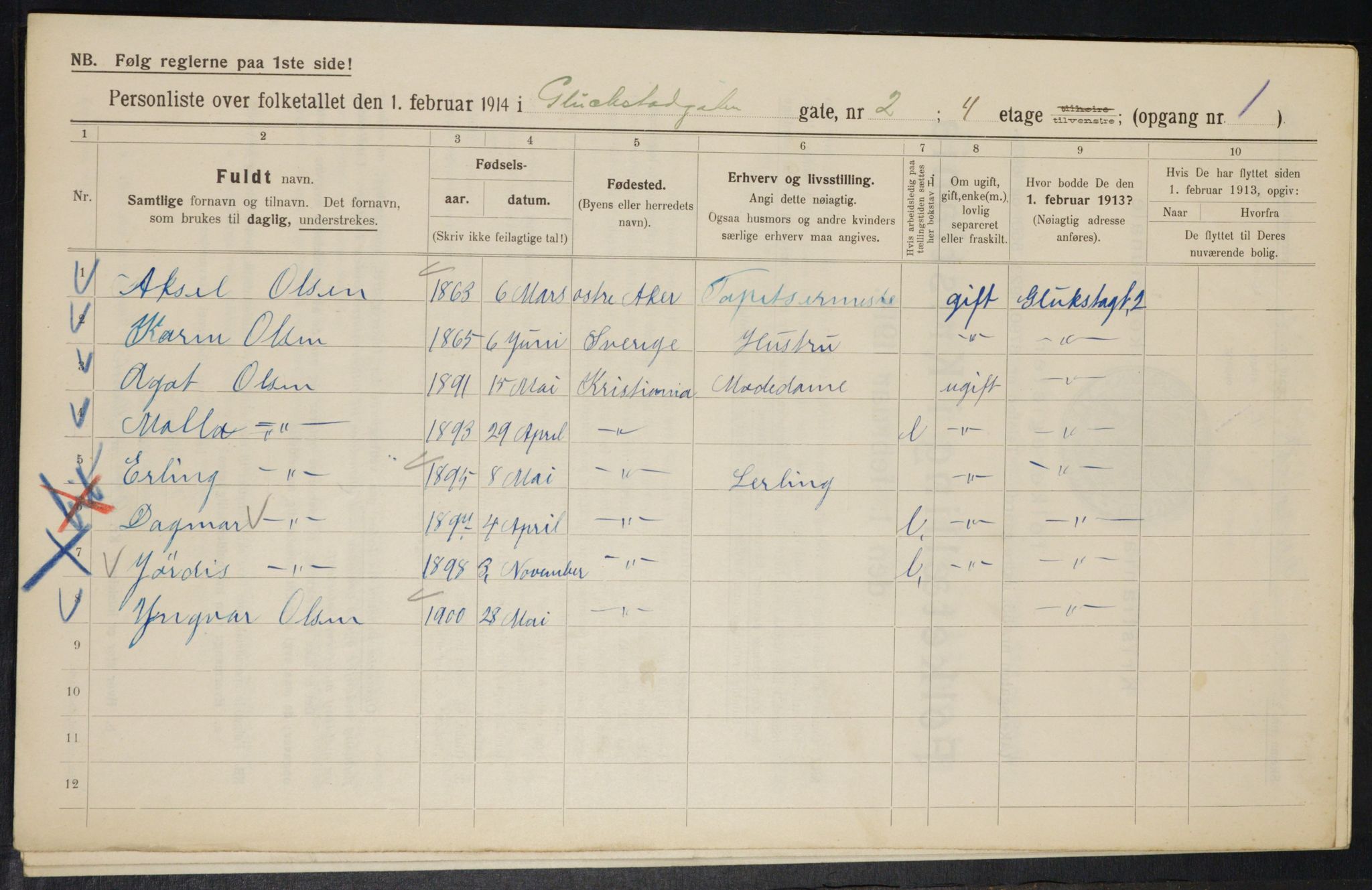 OBA, Kommunal folketelling 1.2.1914 for Kristiania, 1914, s. 29506