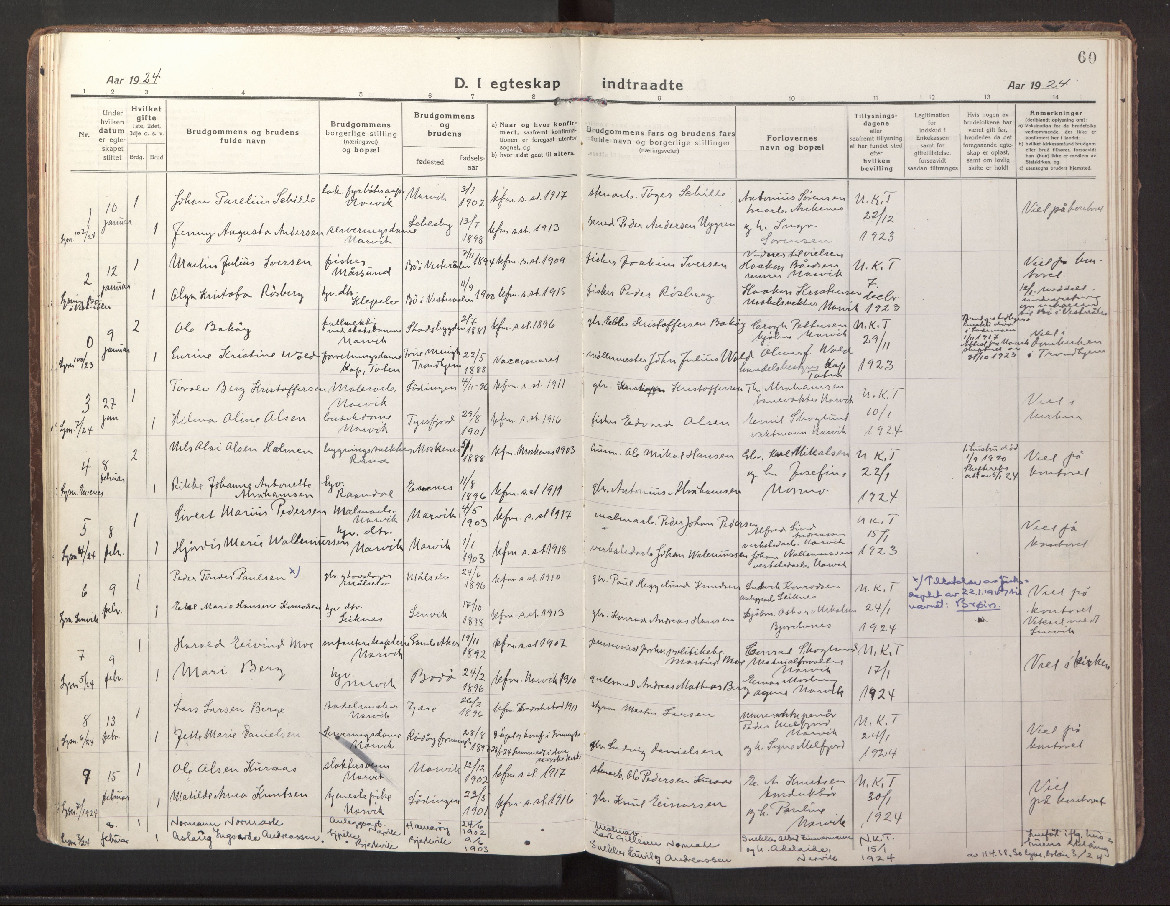 Ministerialprotokoller, klokkerbøker og fødselsregistre - Nordland, AV/SAT-A-1459/871/L1002: Ministerialbok nr. 871A18, 1917-1926, s. 60