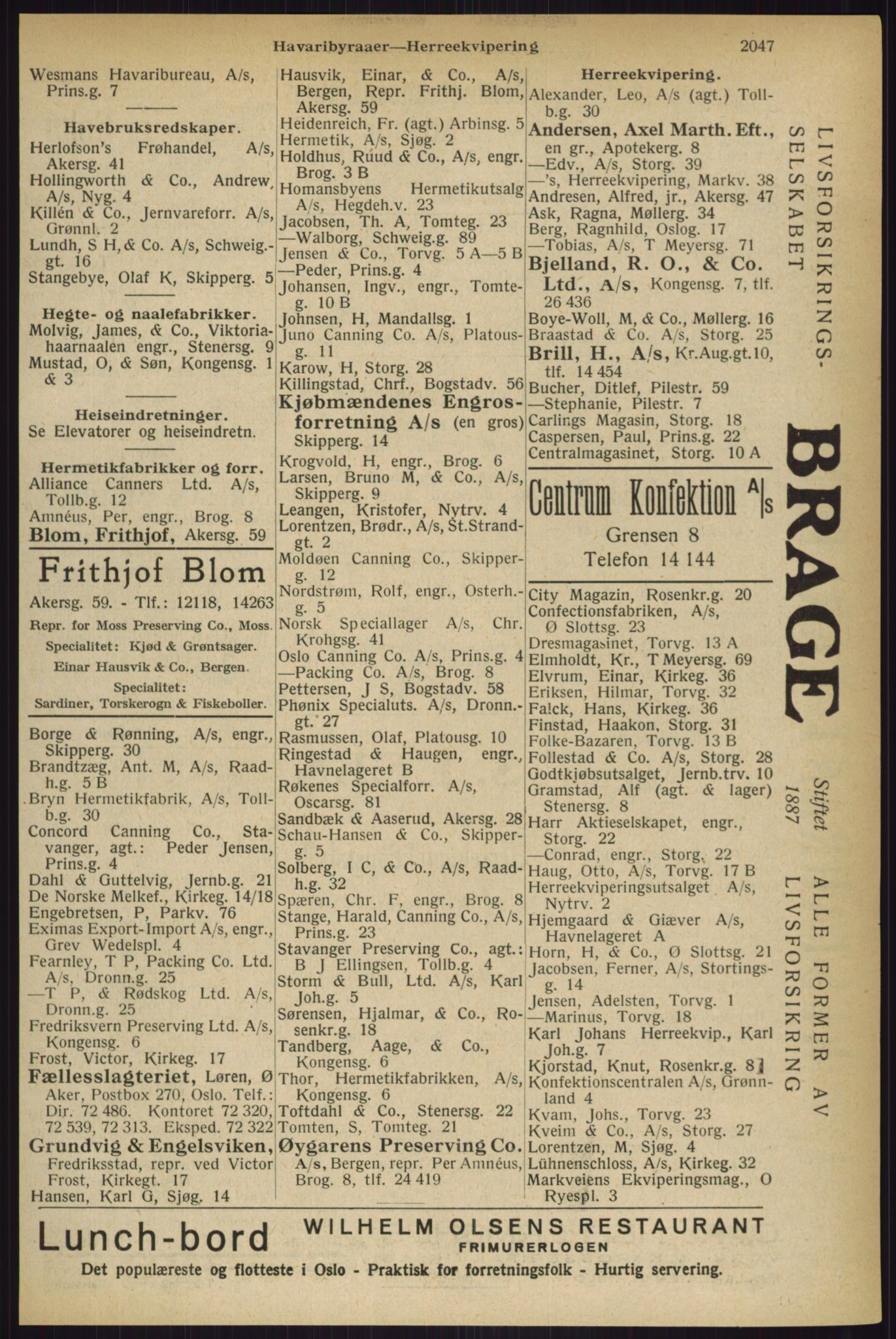 Kristiania/Oslo adressebok, PUBL/-, 1927, s. 2047