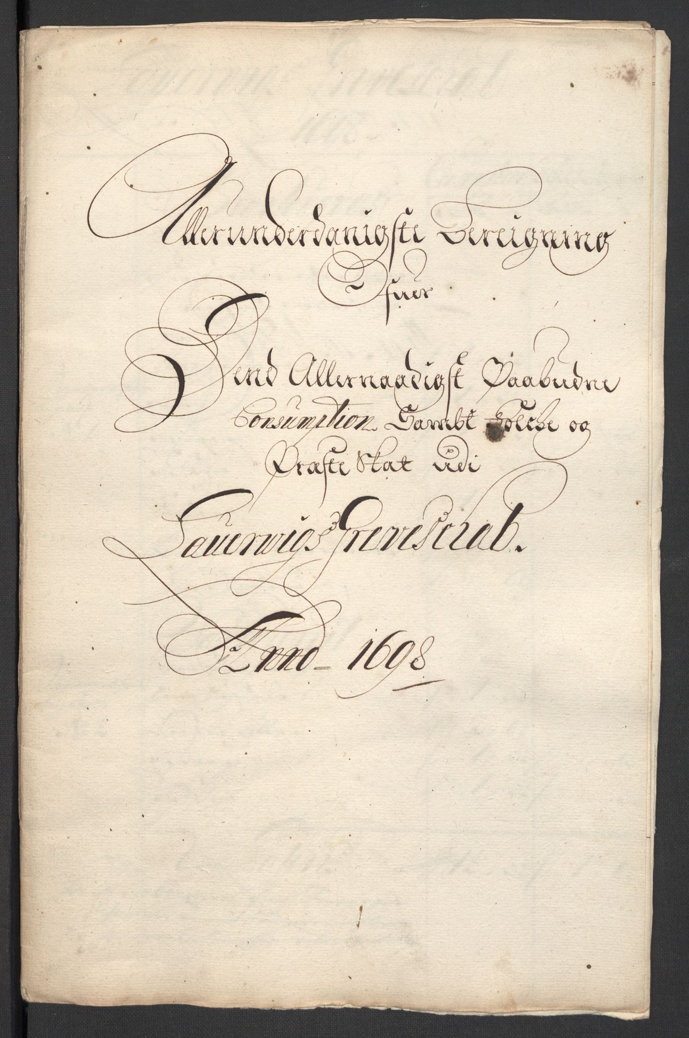 Rentekammeret inntil 1814, Reviderte regnskaper, Fogderegnskap, RA/EA-4092/R33/L1976: Fogderegnskap Larvik grevskap, 1698-1701, s. 27
