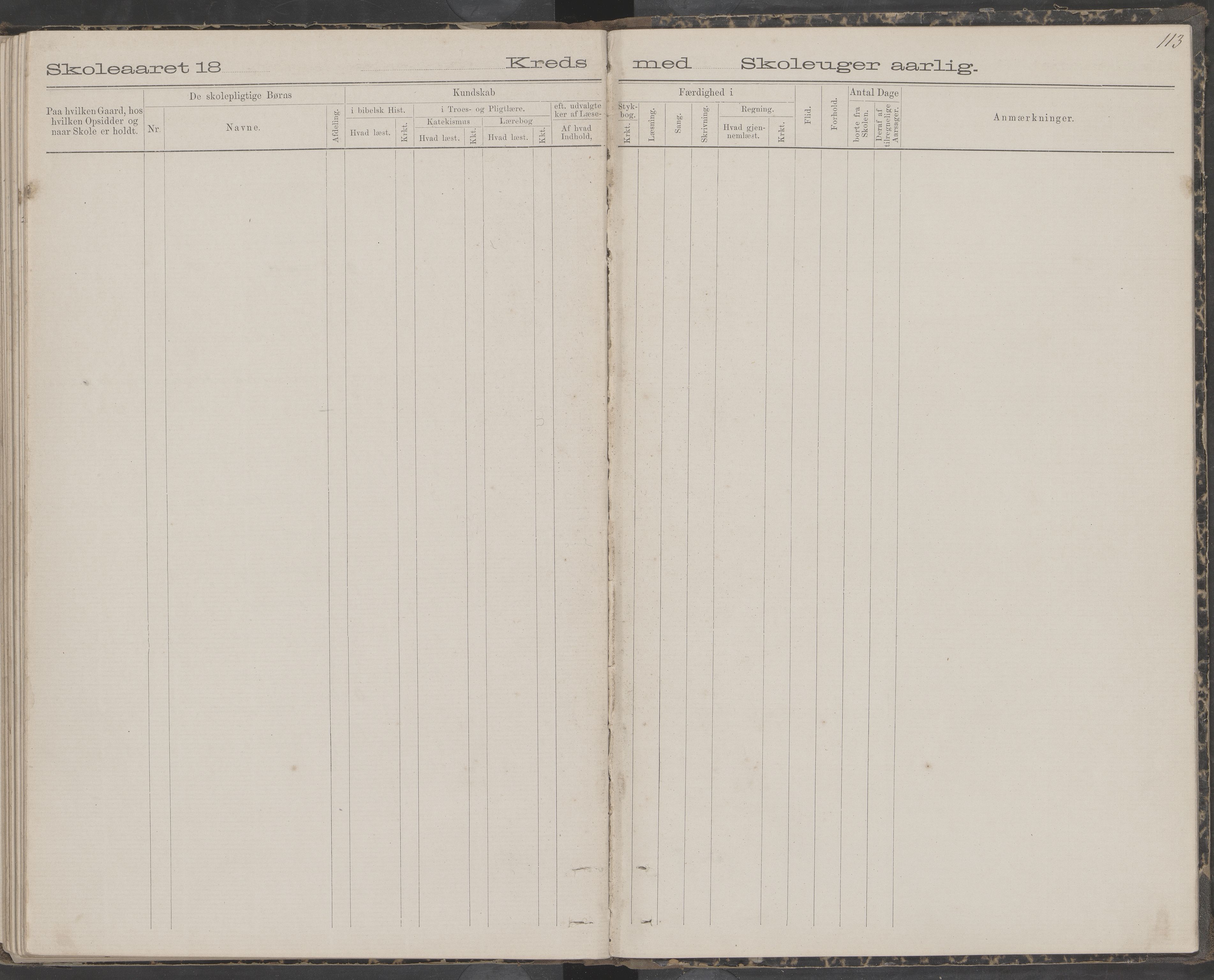 Dønna kommune. Snekkevik skolekrets, AIN/K-18270.510.07/442/L0002: Skoleprotokoll, 1888-1893