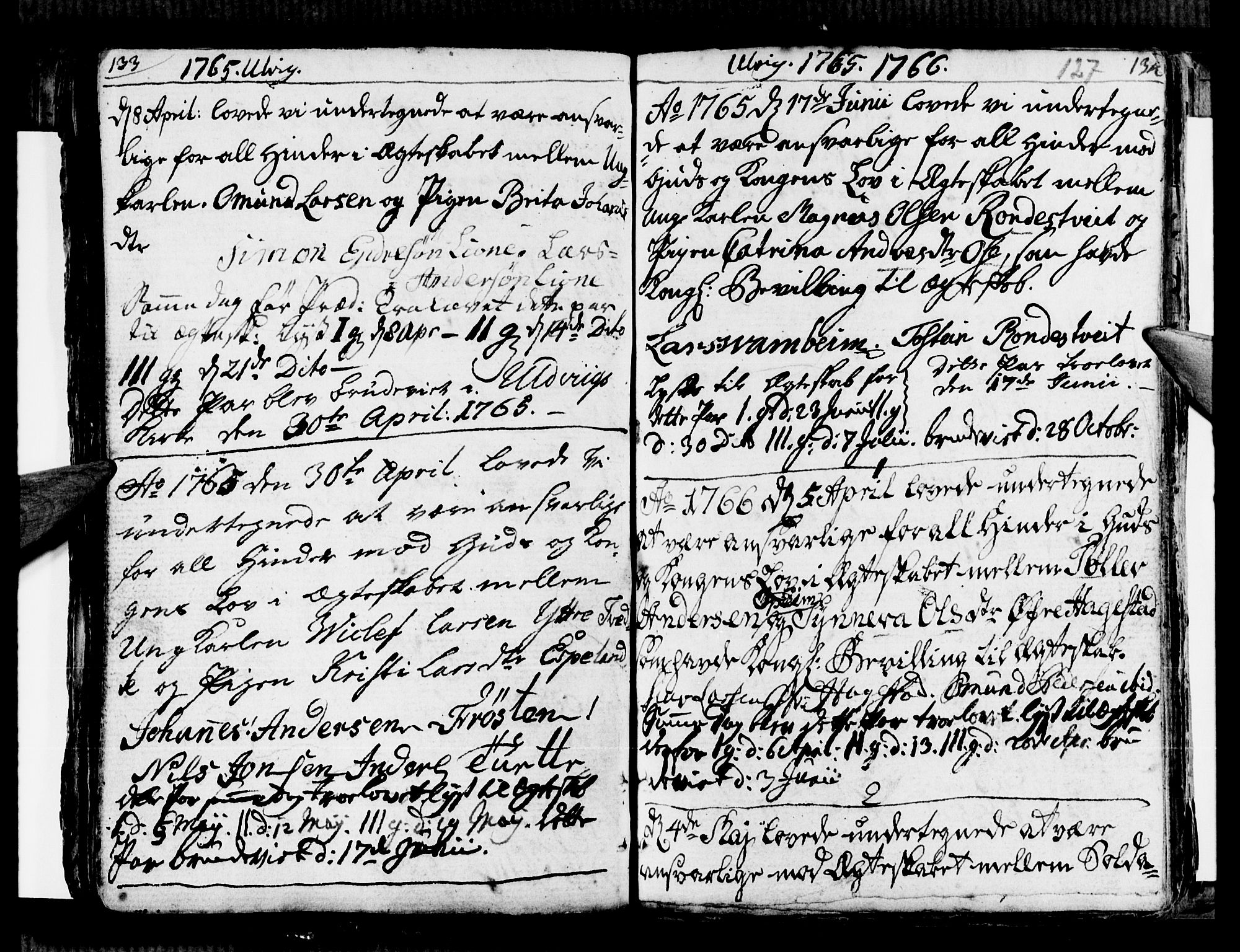 Ulvik sokneprestembete, SAB/A-78801/H/Haa: Ministerialbok nr. A 9, 1743-1792, s. 127