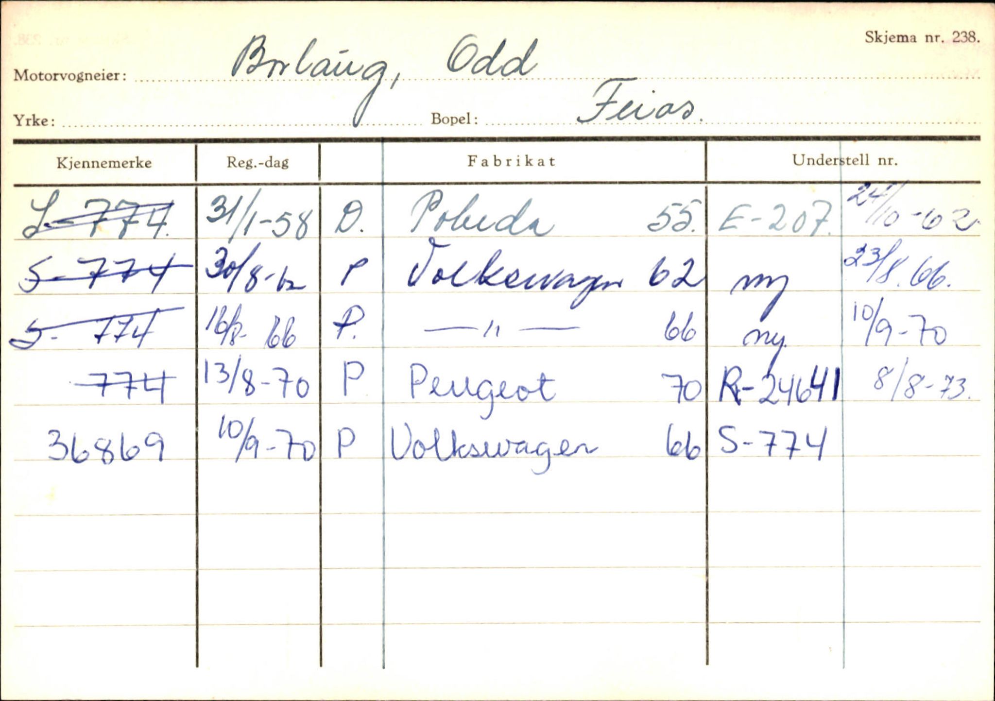 Statens vegvesen, Sogn og Fjordane vegkontor, AV/SAB-A-5301/4/F/L0126: Eigarregister Fjaler M-Å. Leikanger A-Å, 1945-1975, s. 890