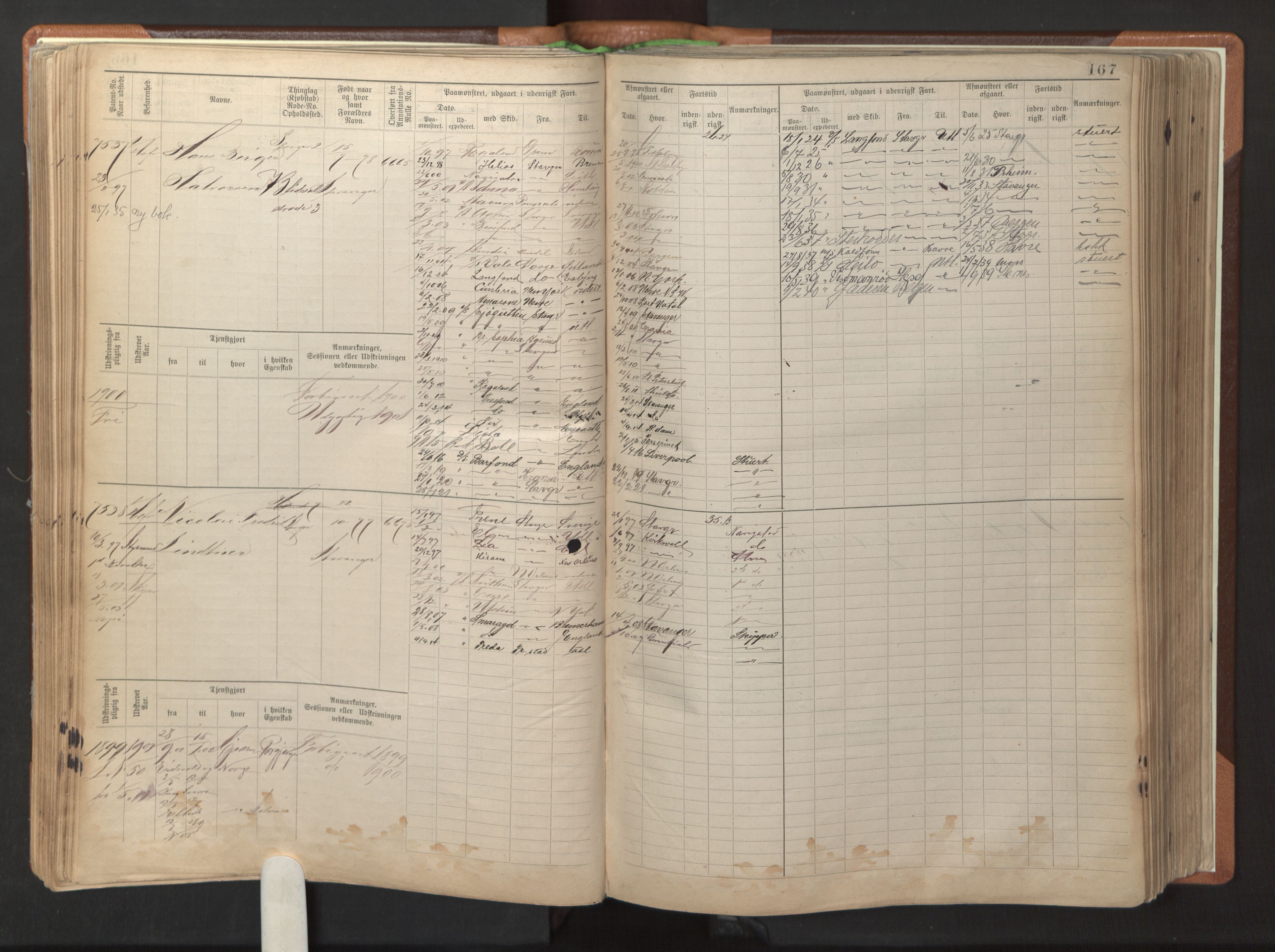 Stavanger sjømannskontor, AV/SAST-A-102006/F/Fb/Fbb/L0022: Sjøfartshovedrulle patnentnr. 7205-8160 (dublett), 1894, s. 171