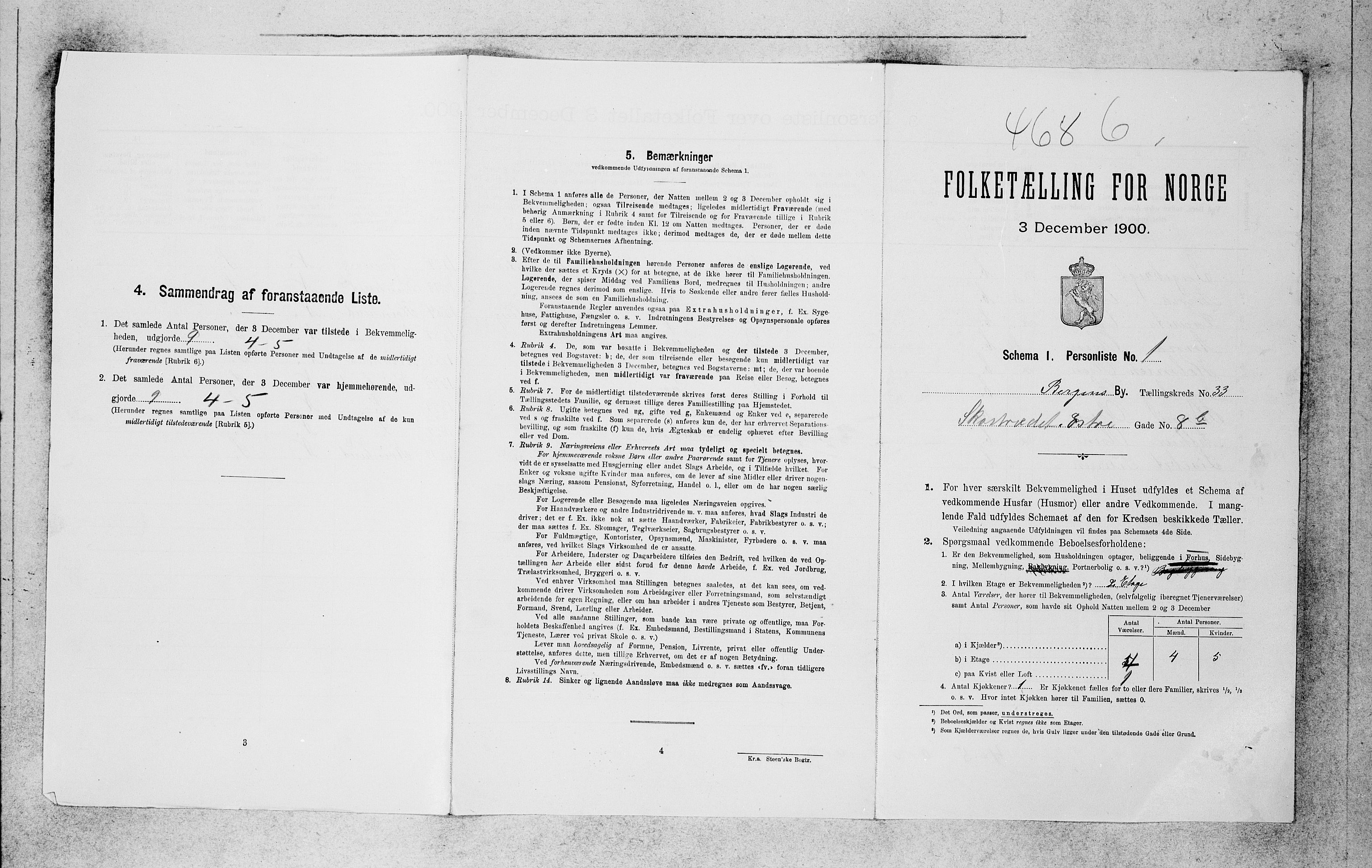 SAB, Folketelling 1900 for 1301 Bergen kjøpstad, 1900, s. 6664