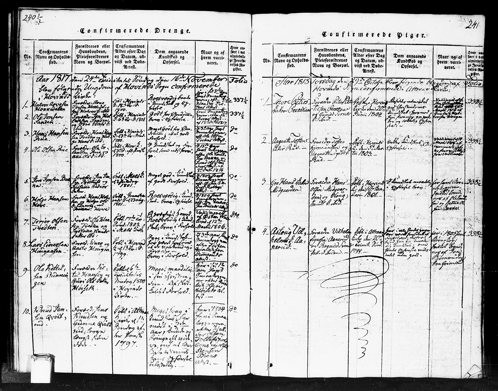 Gransherad kirkebøker, AV/SAKO-A-267/F/Fb/L0002: Ministerialbok nr. II 2, 1815-1843, s. 241