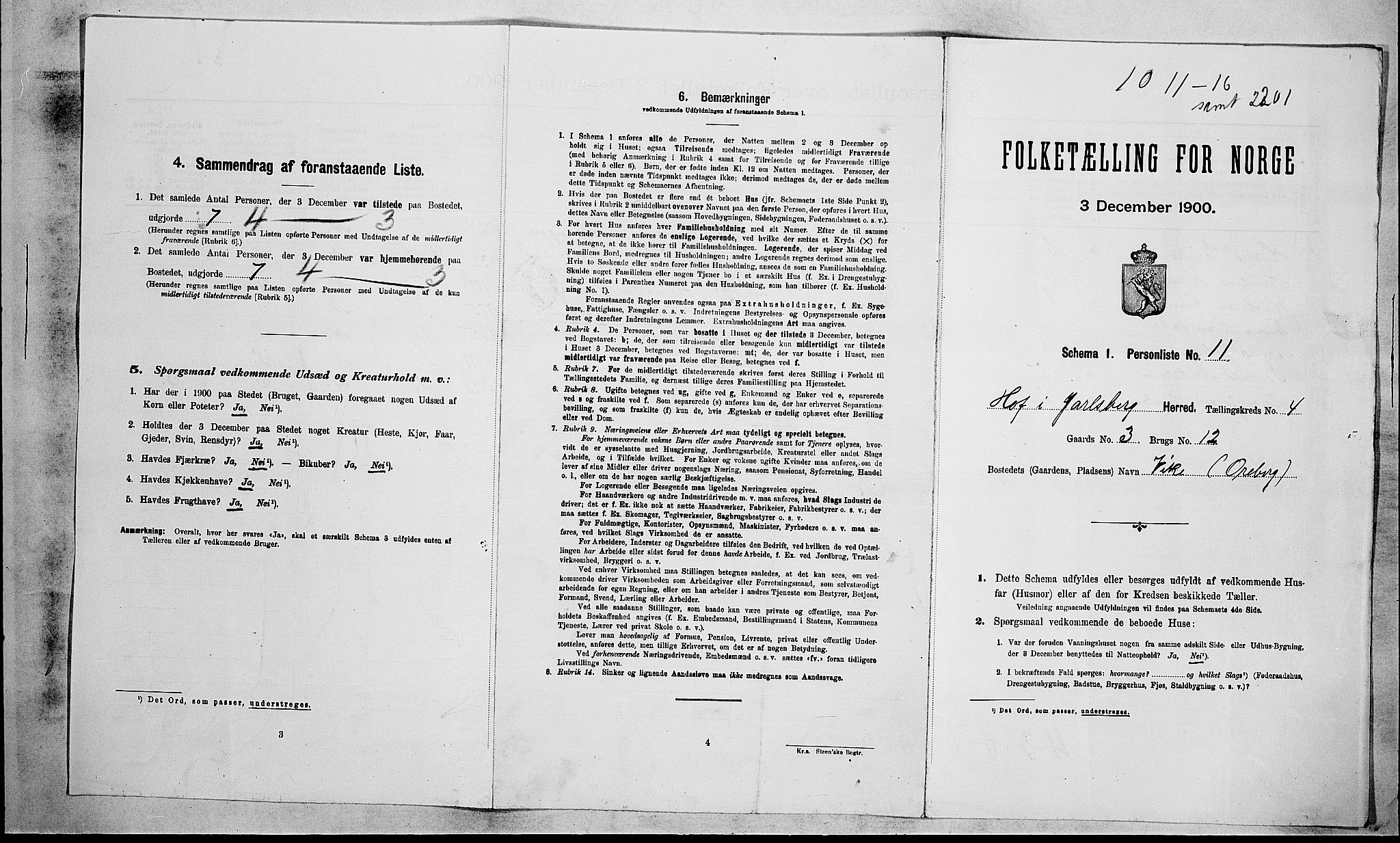 RA, Folketelling 1900 for 0714 Hof herred, 1900, s. 388