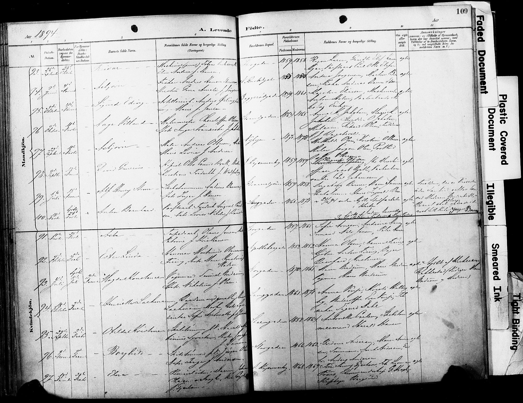 Horten kirkebøker, AV/SAKO-A-348/F/Fa/L0004: Ministerialbok nr. 4, 1888-1895, s. 109