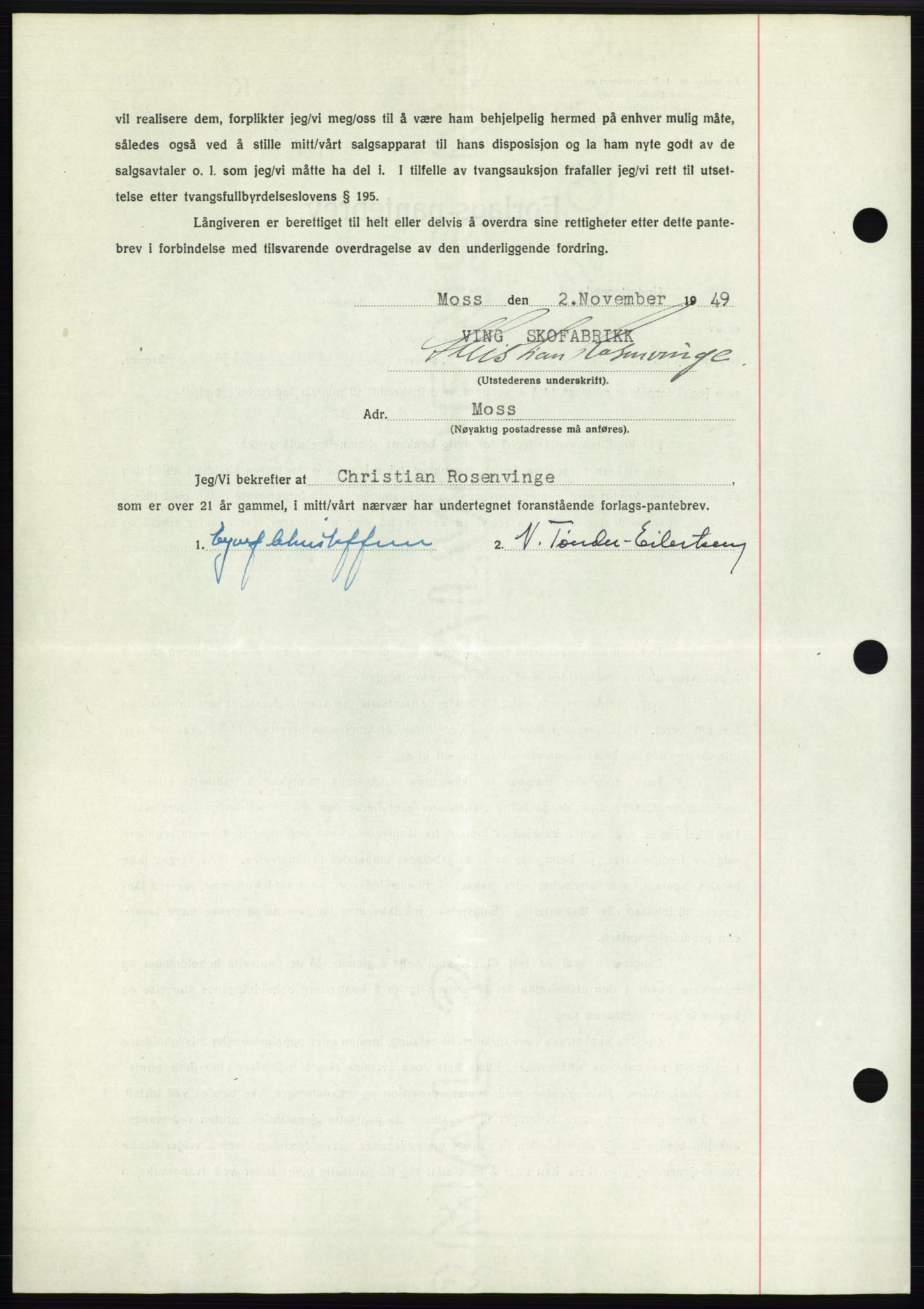 Moss sorenskriveri, SAO/A-10168: Pantebok nr. B23, 1949-1950, Dagboknr: 3358/1949